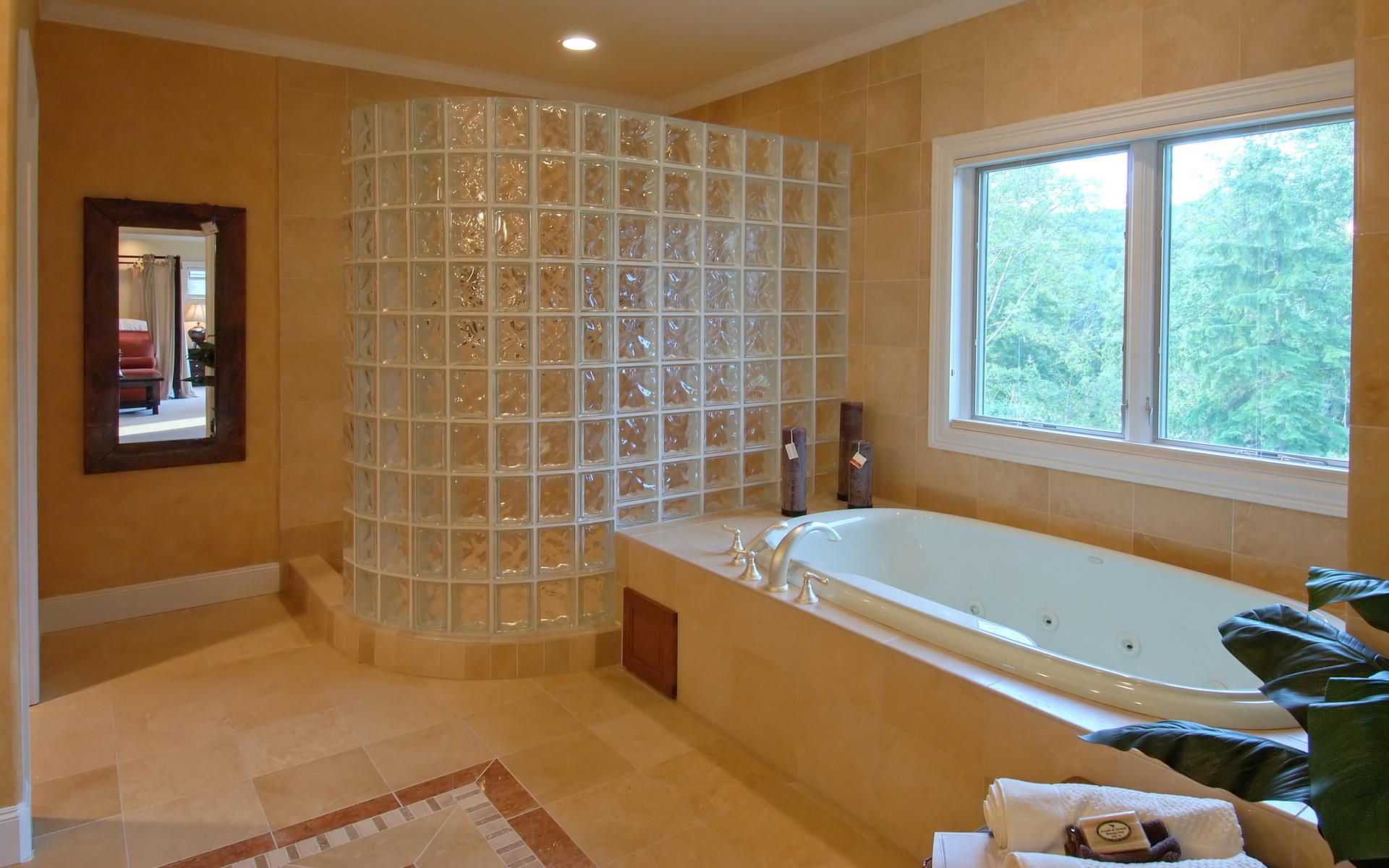 стеклоблоки в ванной фото