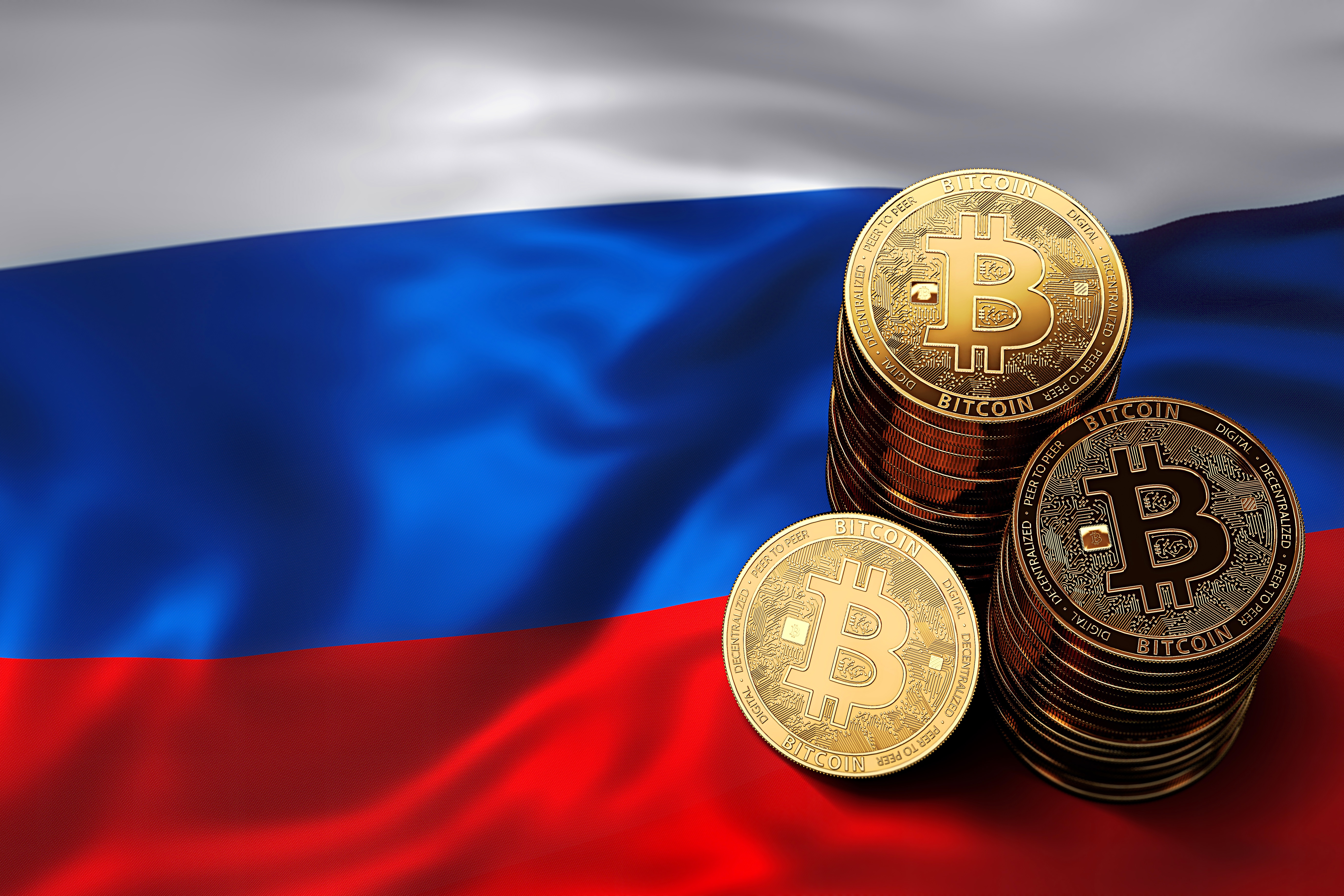 Обои для рабочего стола Биткоин Россия Флаг Bitcoin флага