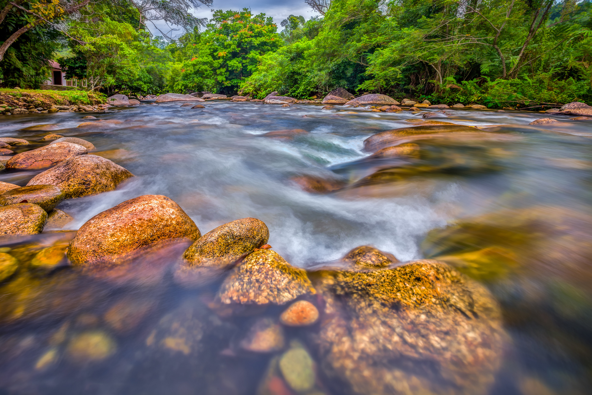 Stone river. Река Каньо Кристалес. Природа река камни. Камни в реке. Мелководье.