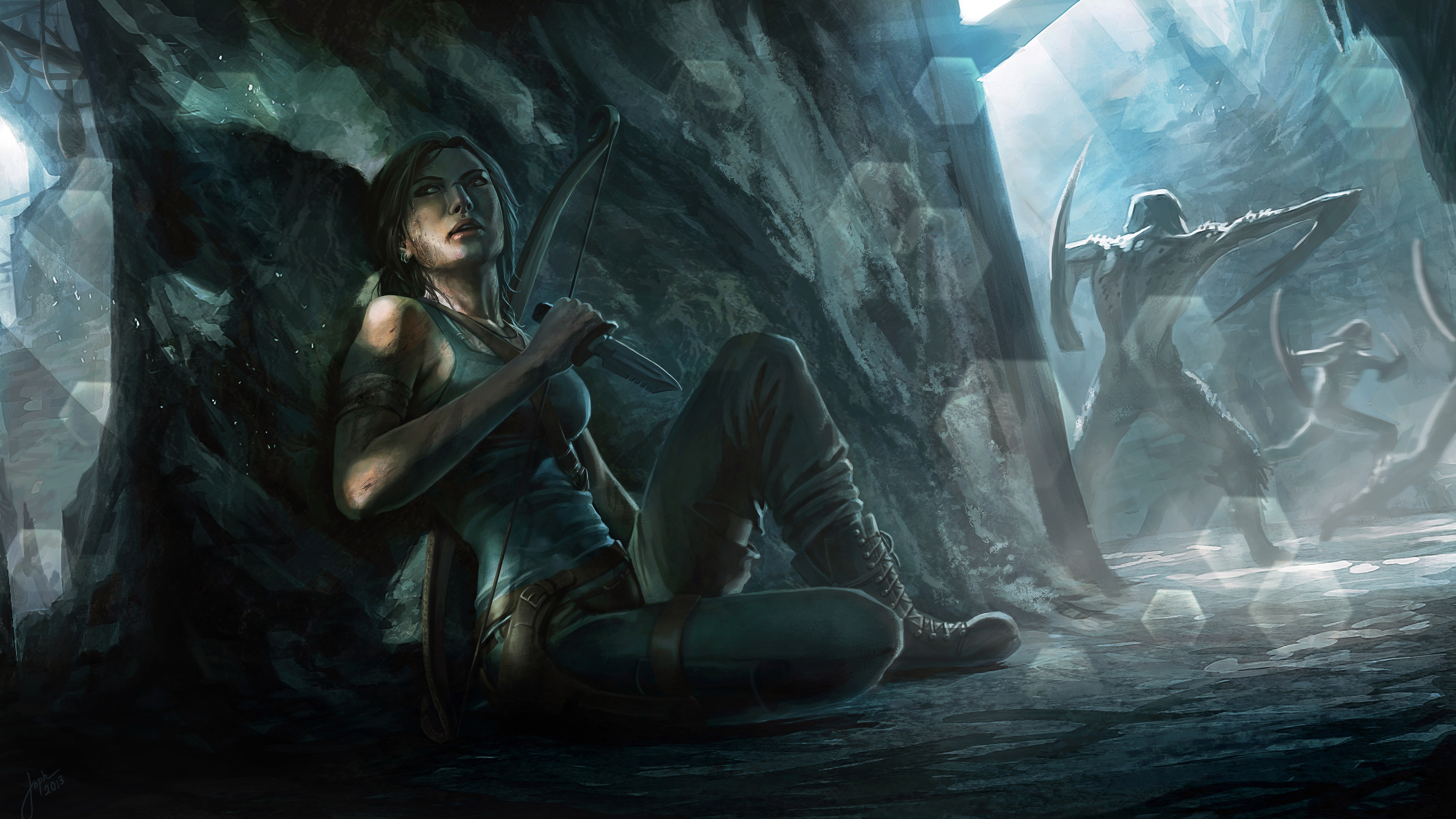 Девушка с мечом в пещере загрузить