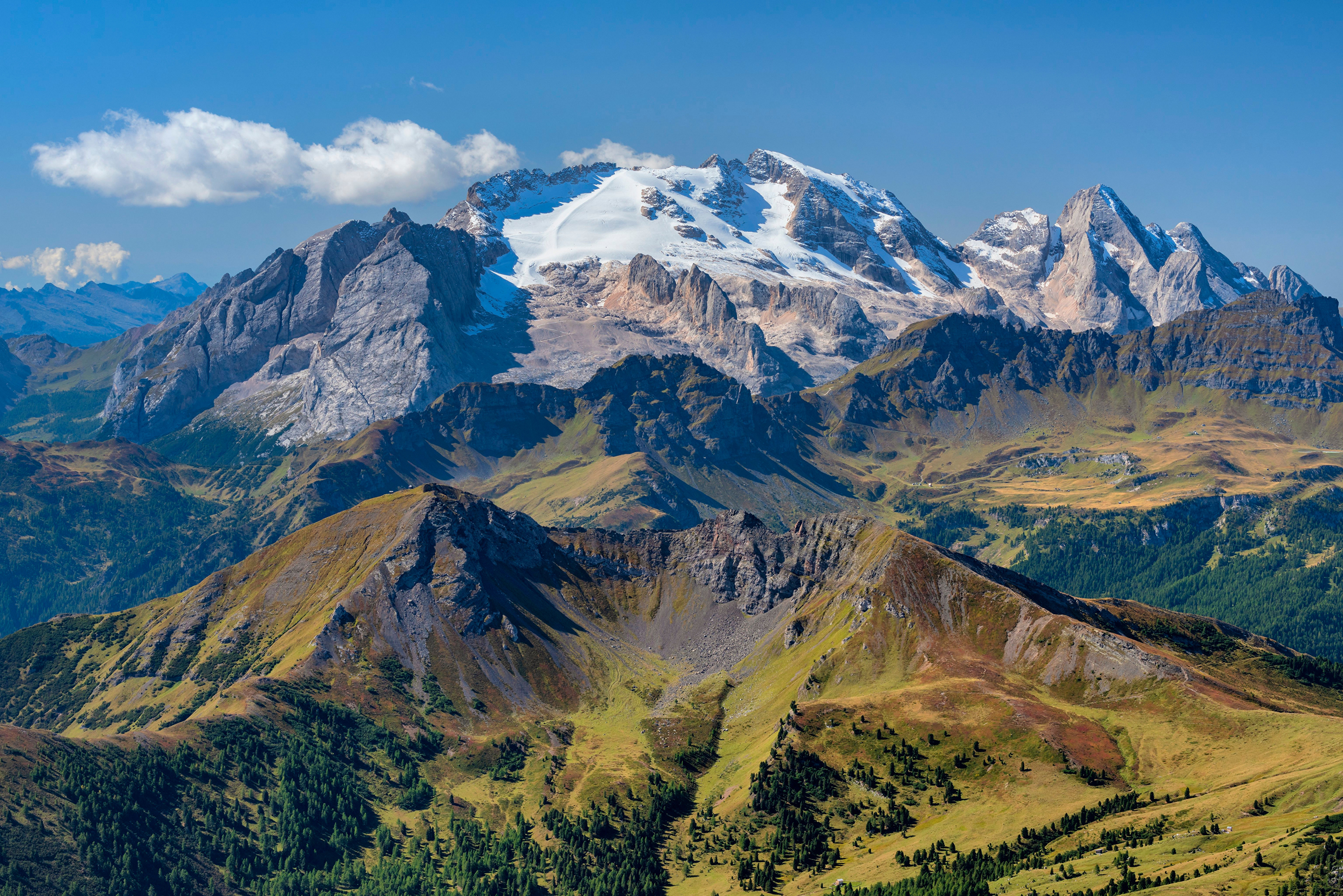 Фото альп Италия Dolomites гора Утес Природа 3840x2563 Альпы Горы Скала скале скалы
