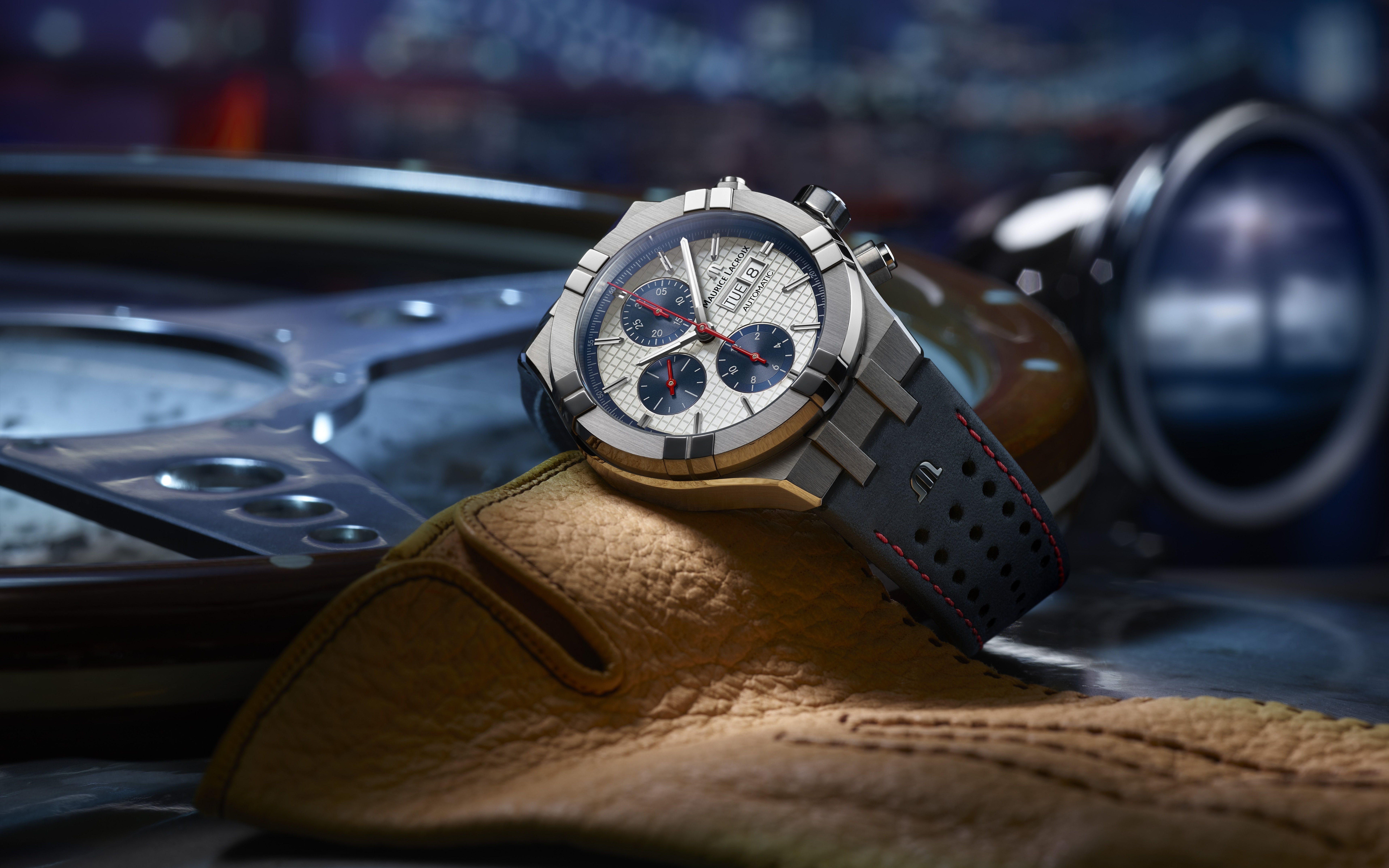 Фотографии Swiss Luxury Watches, Maurice Lacroix AIKON Automatic Chronograph Наручные часы Часы 7680x4800