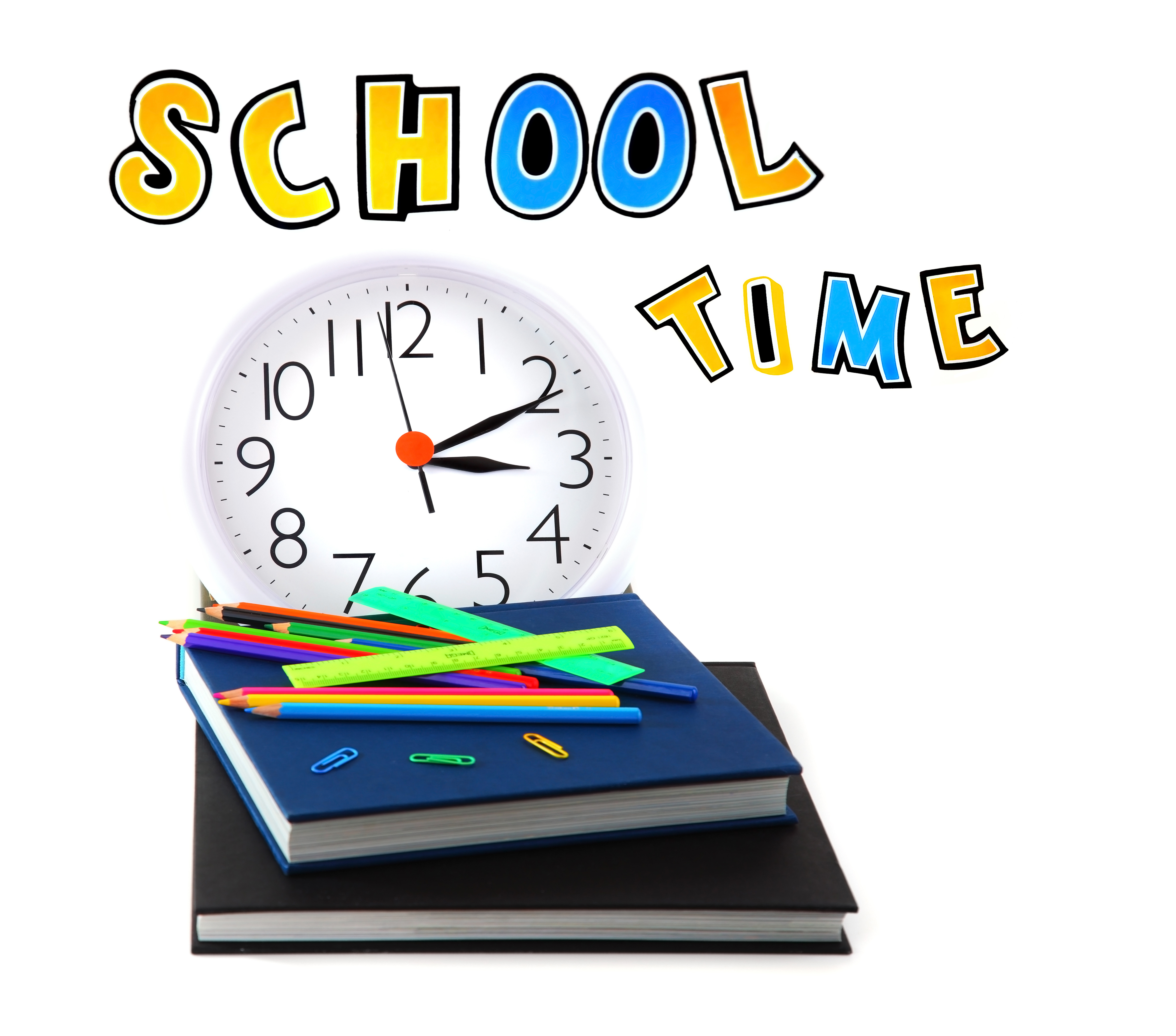 Время школьное время текст. Школьные часы. Часы в школе. Время в школе. Книги карандаши часы.
