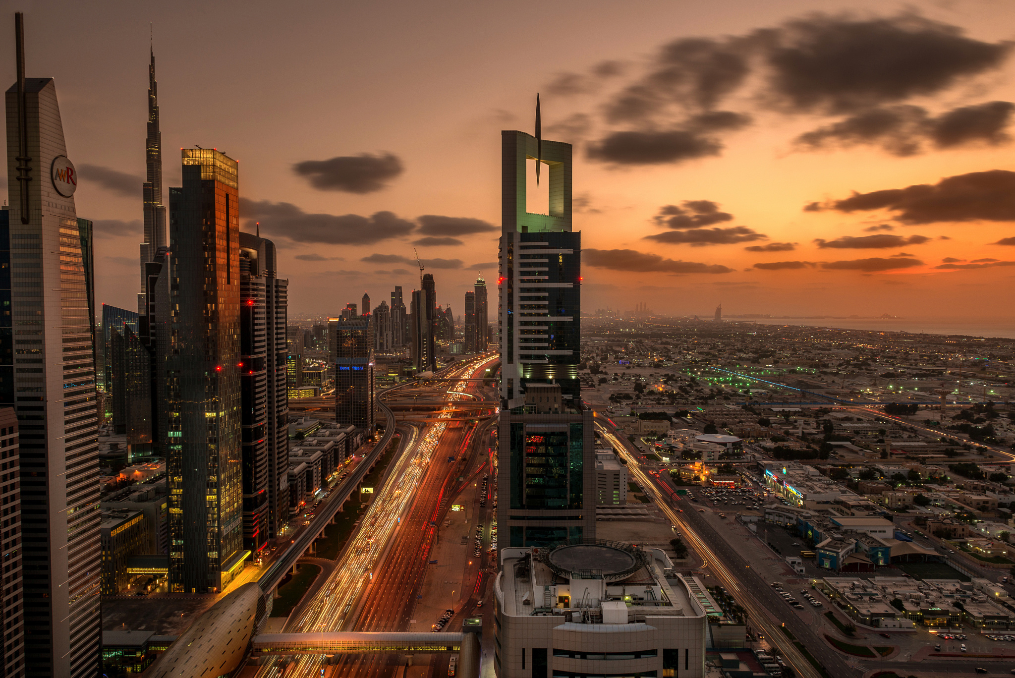 дубаи высота огни город Dubai height lights the city скачать