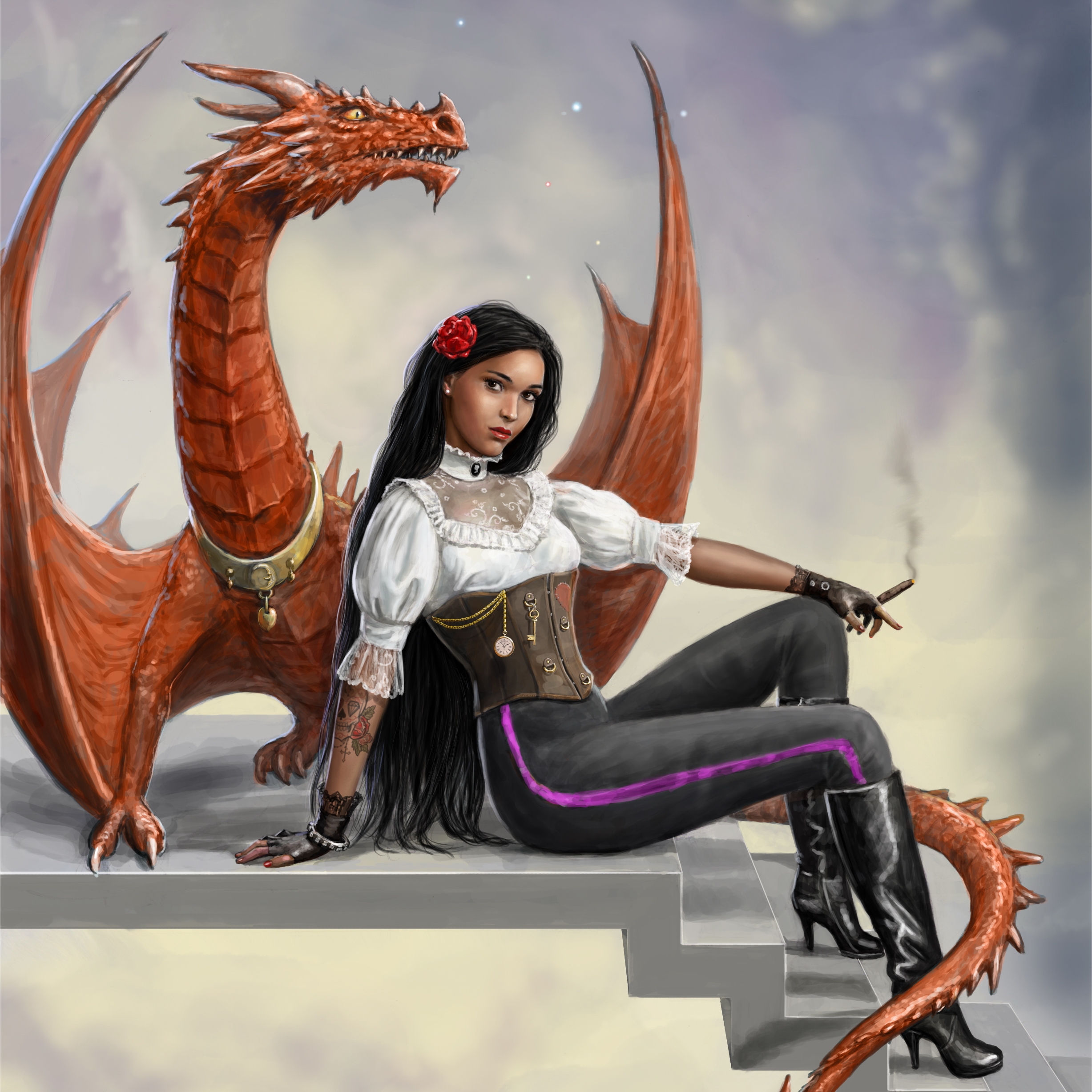 фэнтези дракон девушка fantasy dragon girl загрузить