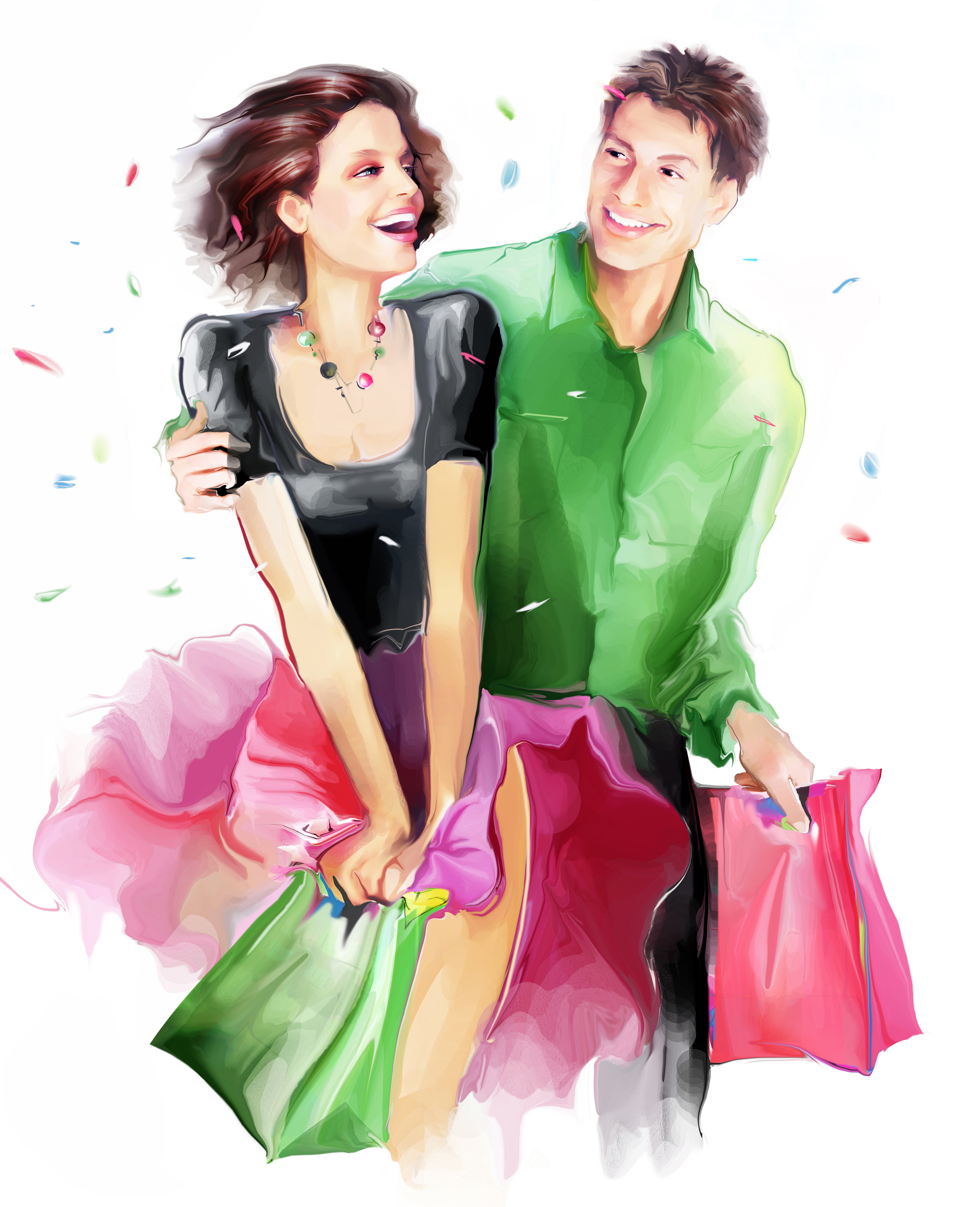 Man woman shop. Мужчина и женщинарисуно. Мужчина и женщина с покупками. Девушка. Одежда мужская и женская иллюстрации.