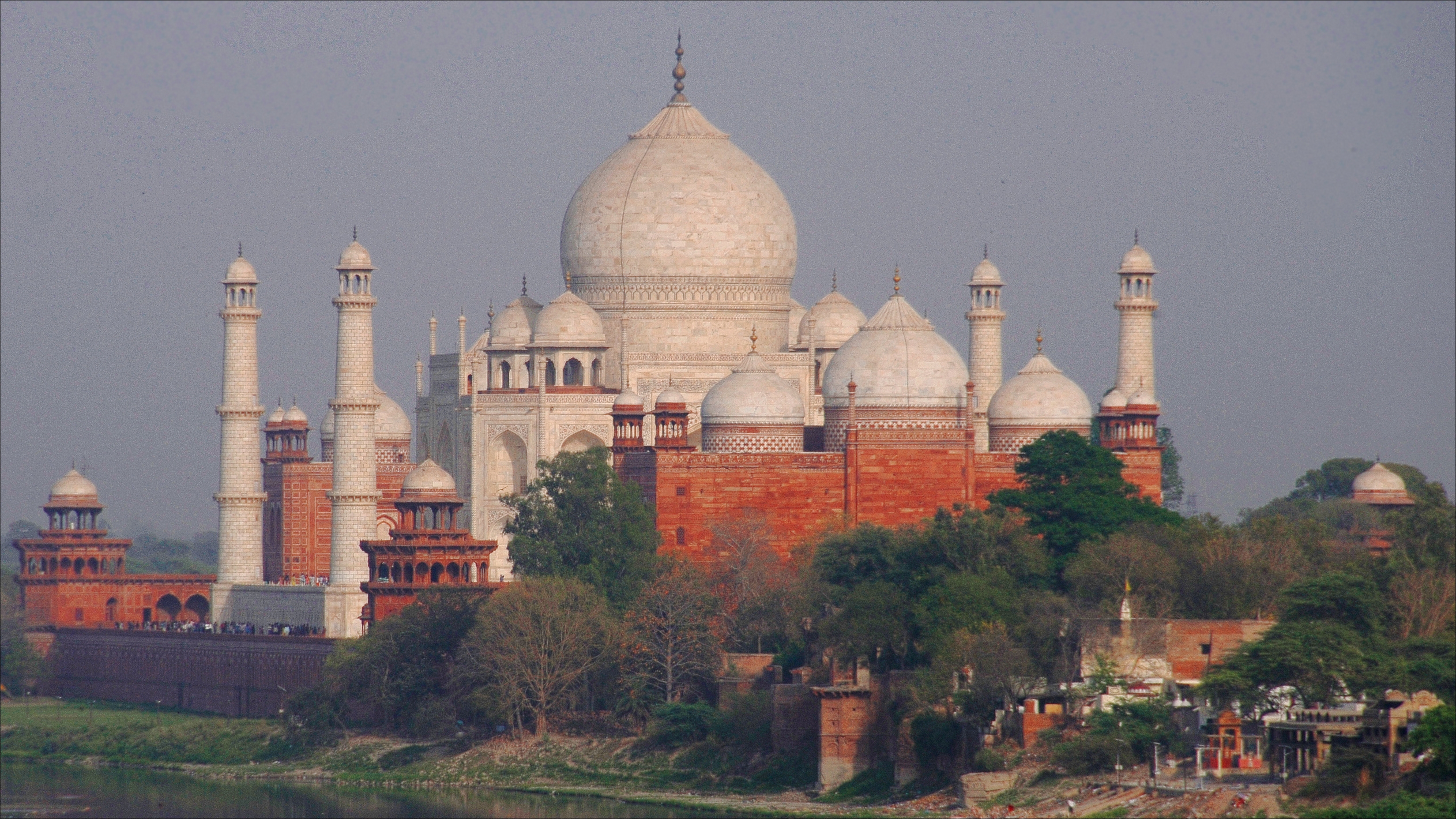 Картинки Тадж-Махал Мечеть Индия Города 3299x1856 город