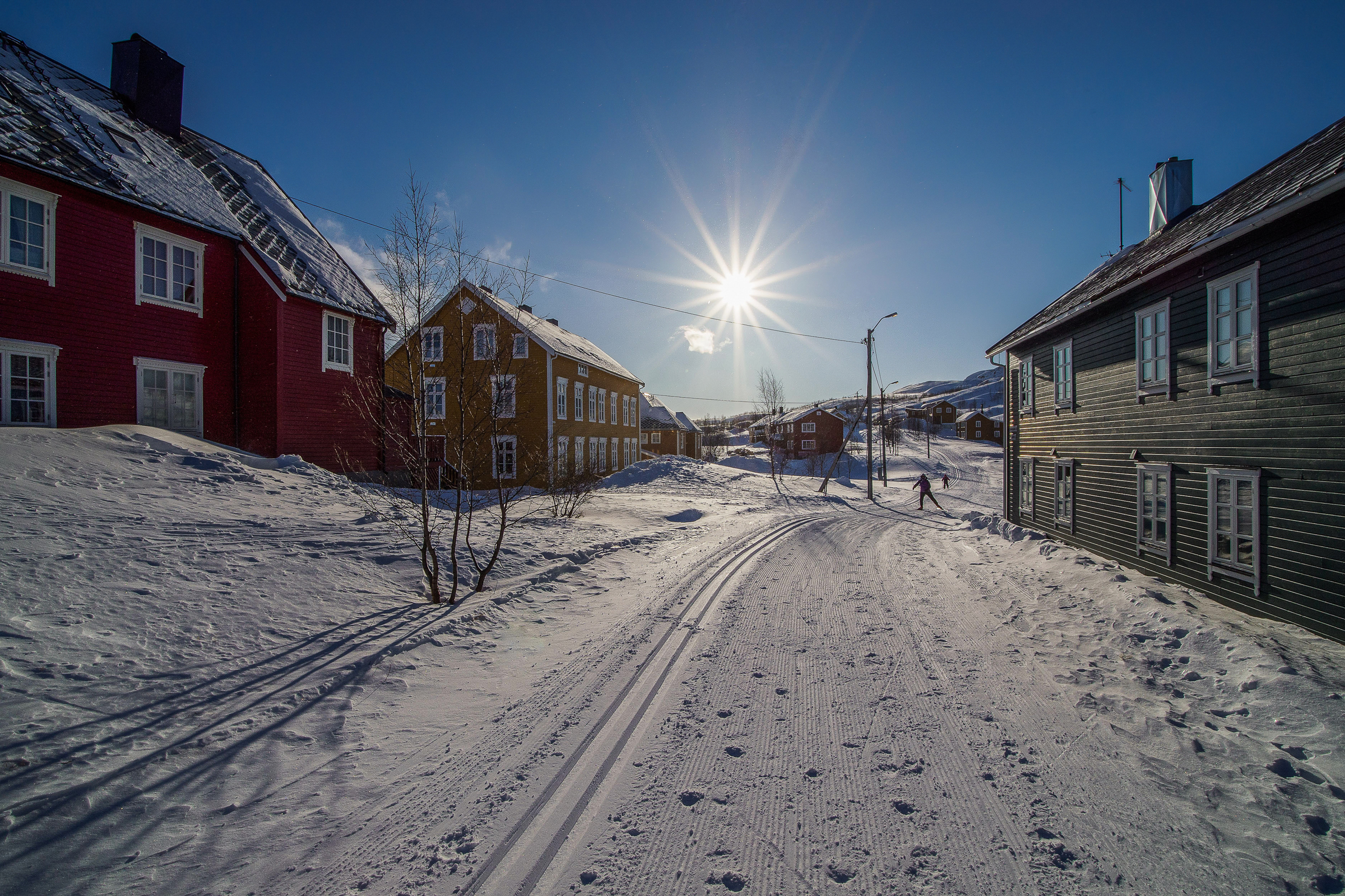 Норвегия Киркенес улицы города зимой