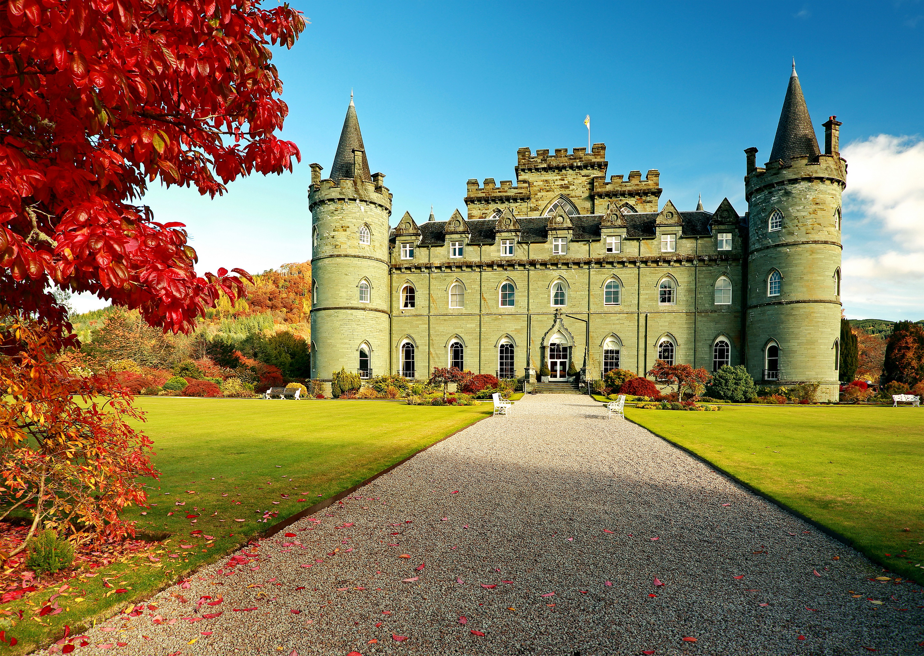 Замок Инверари Шотландия газон скачать