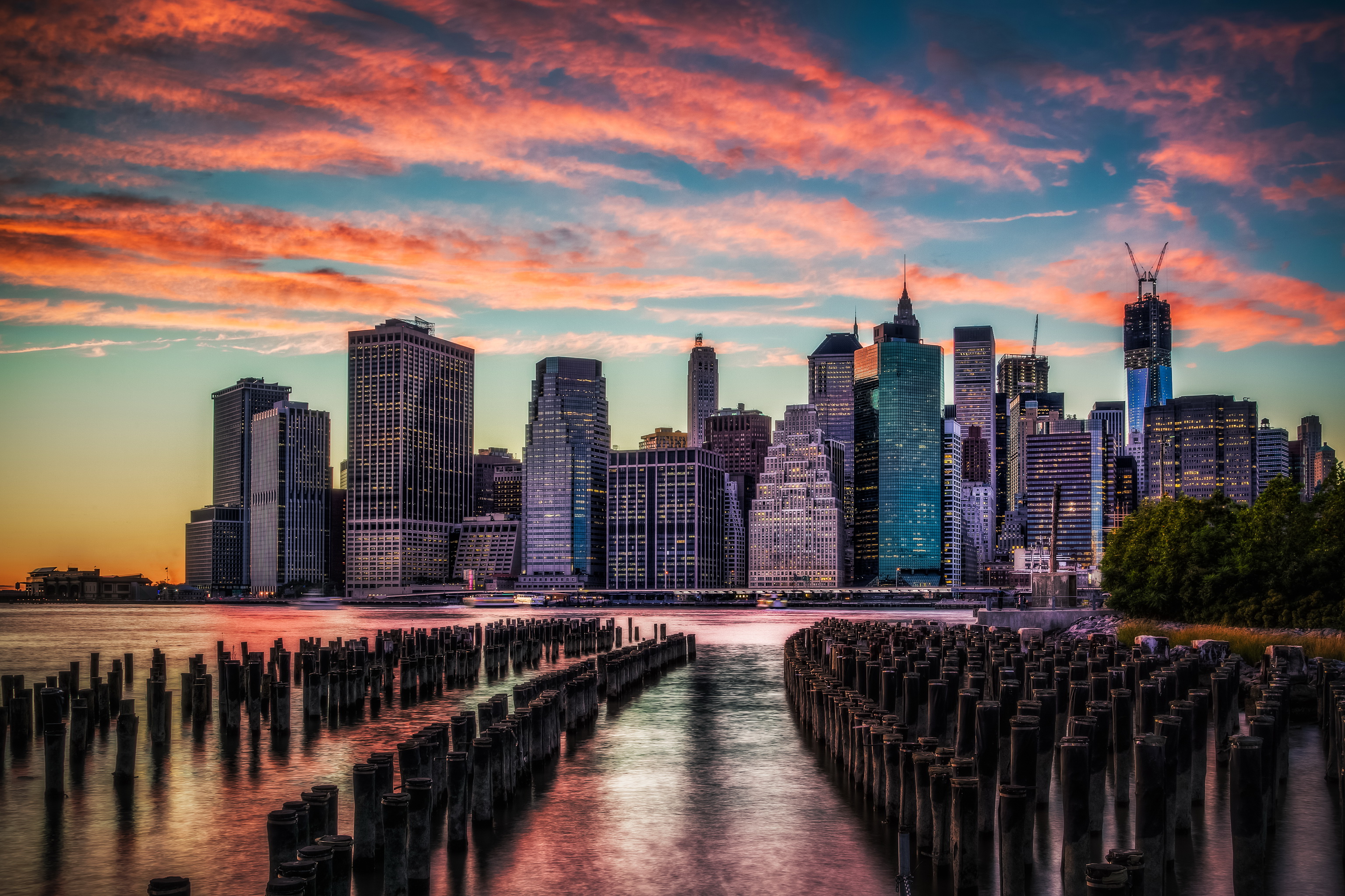 страны архитектура Нью-Йорк США море небо облака бесплатно