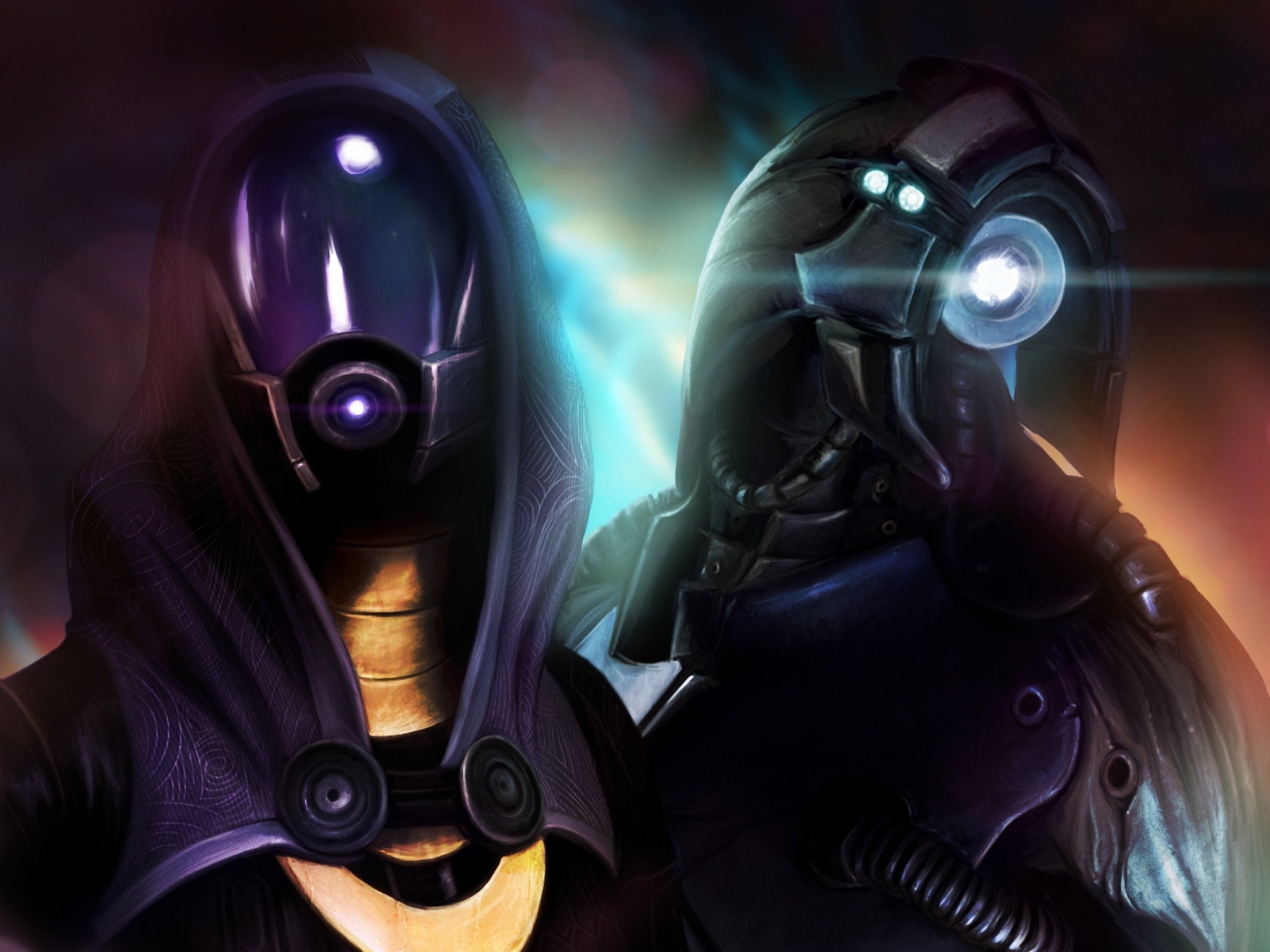 Картинка Tali Zorah Mass Effect шлема компьютерная игра 1920x1440 Шлем в шлеме Игры