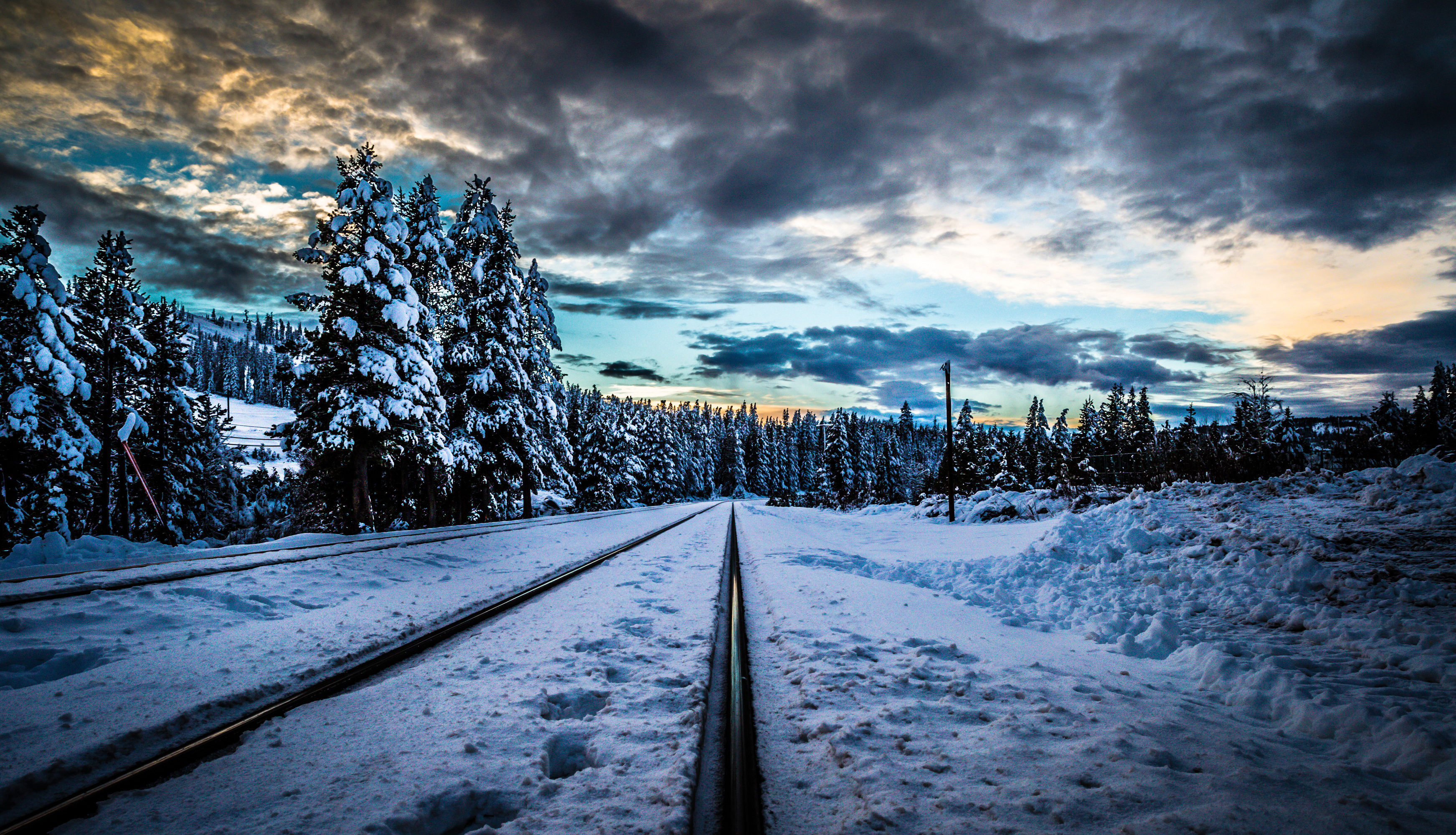 железная дорога снег railway snow бесплатно