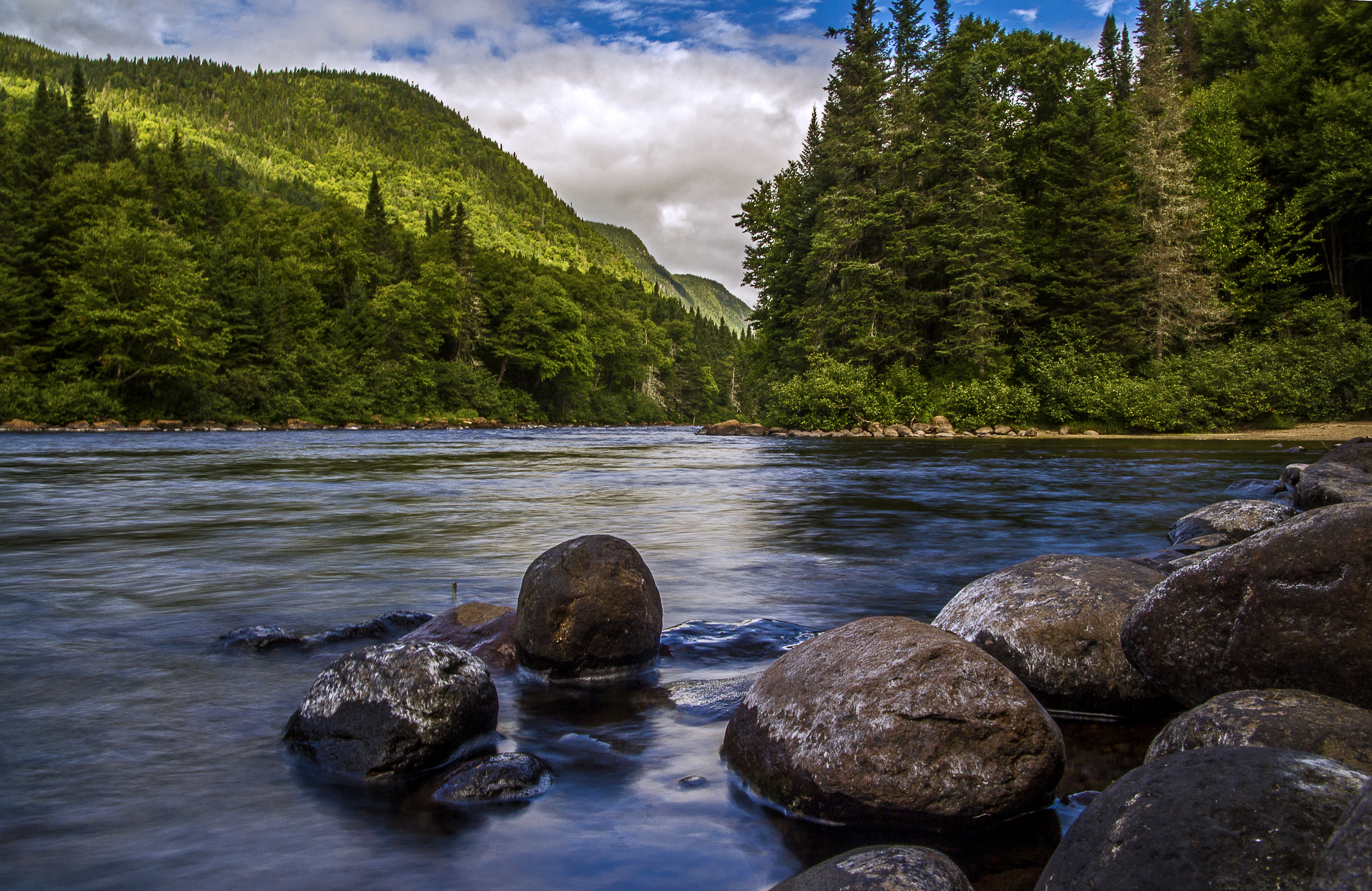 Stone river. Река горы камни озеро горы. Горная река камни лес. Каменистый берег реки. Лес Квебек Канада.
