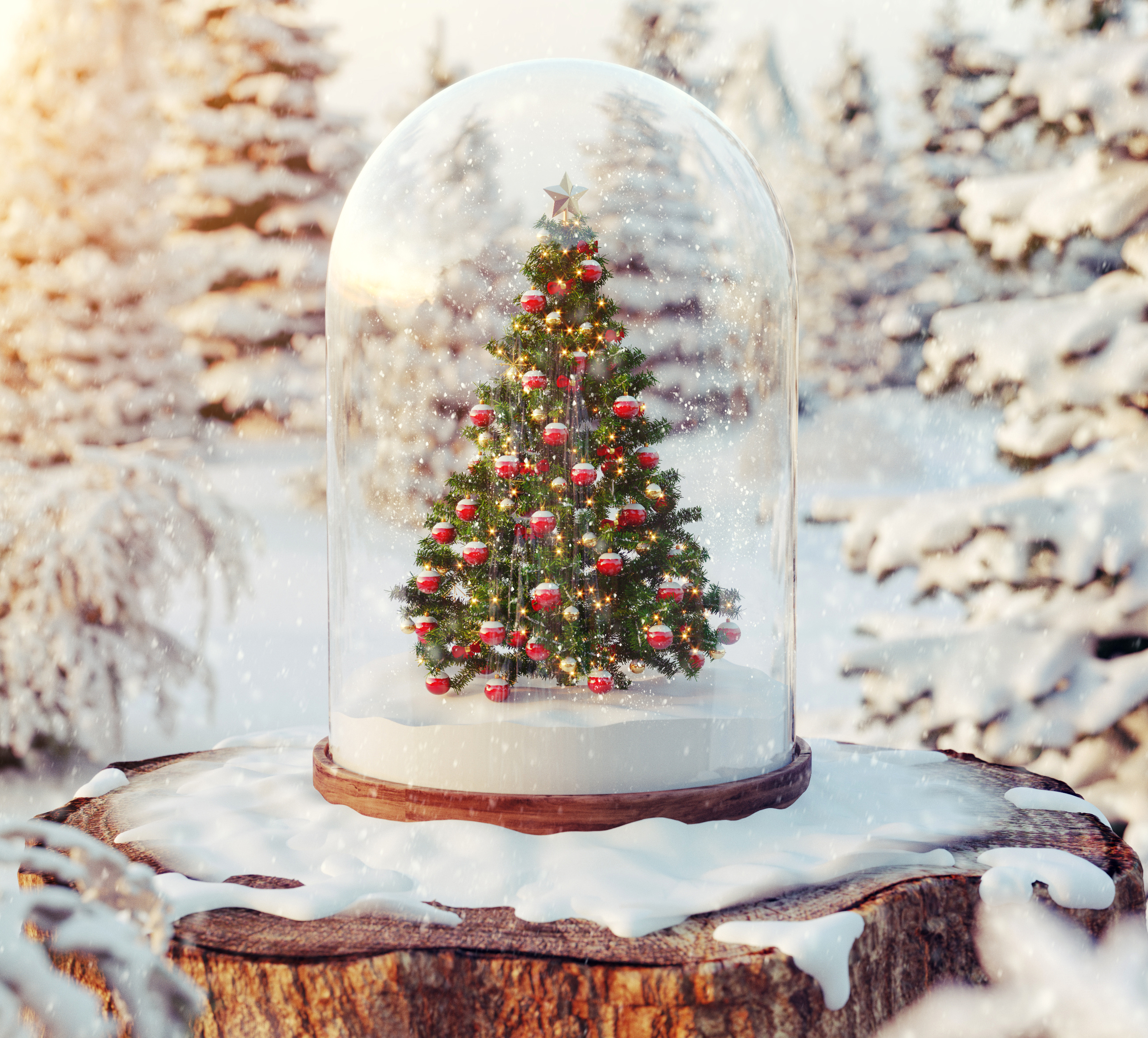 Шарики снег ель новый год Balls snow spruce new year бесплатно