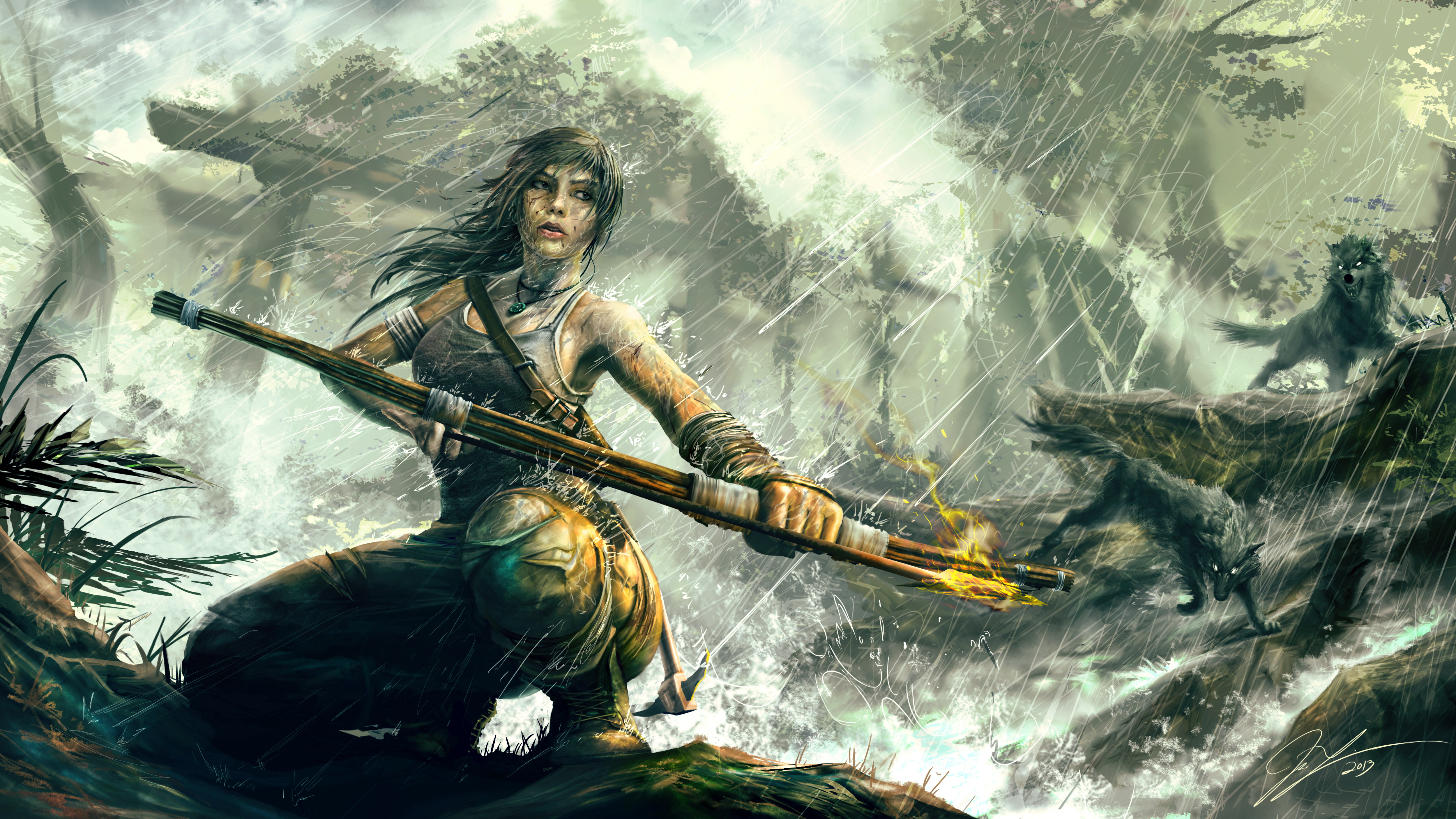 Лучники Tomb Raider Tomb Raider 2013 Лара Крофт Игры Девушки фото 5000x2813...