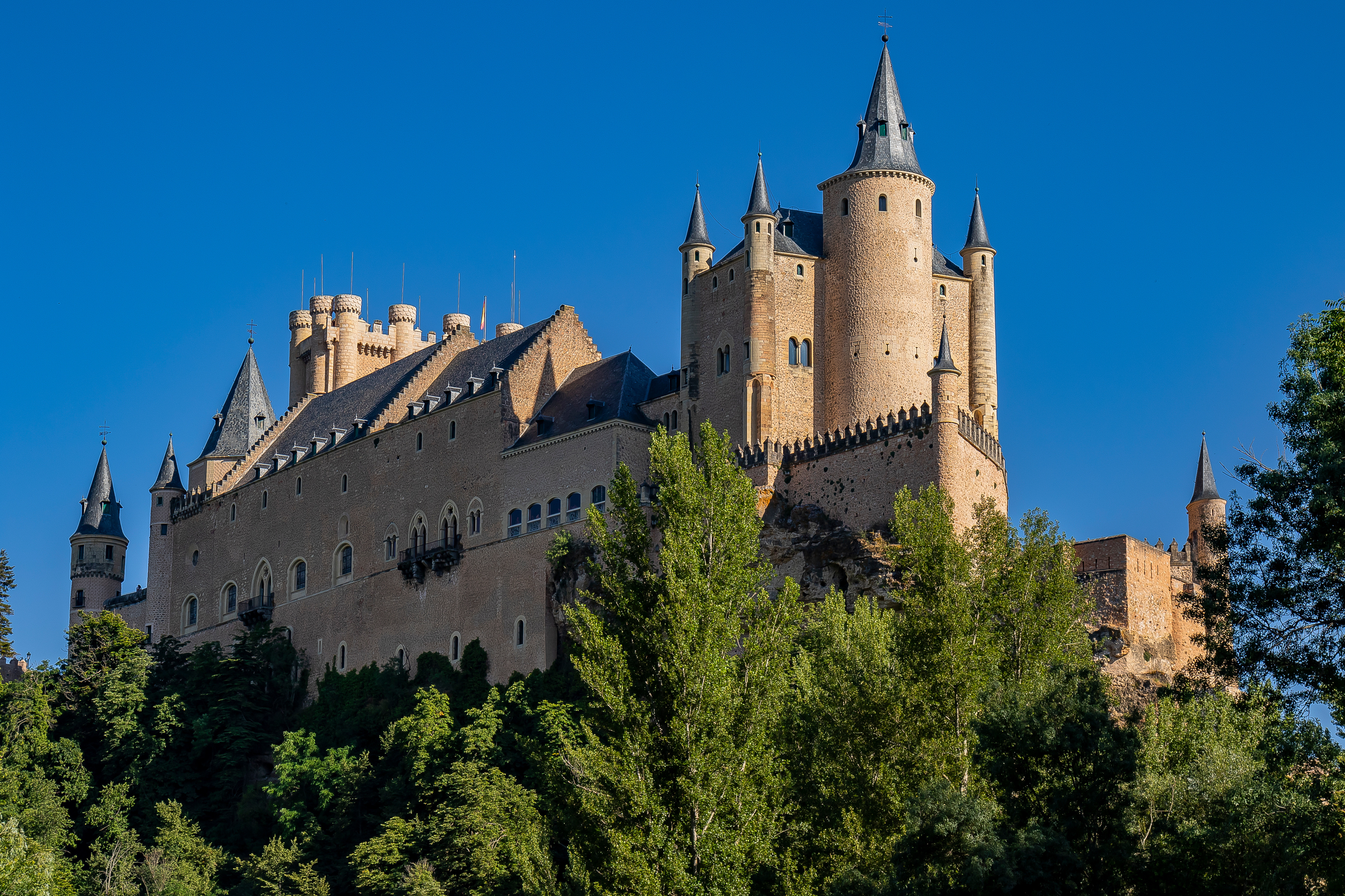 Картинки Испания Башня Segovia Замки Города 5120x3413 башни замок город