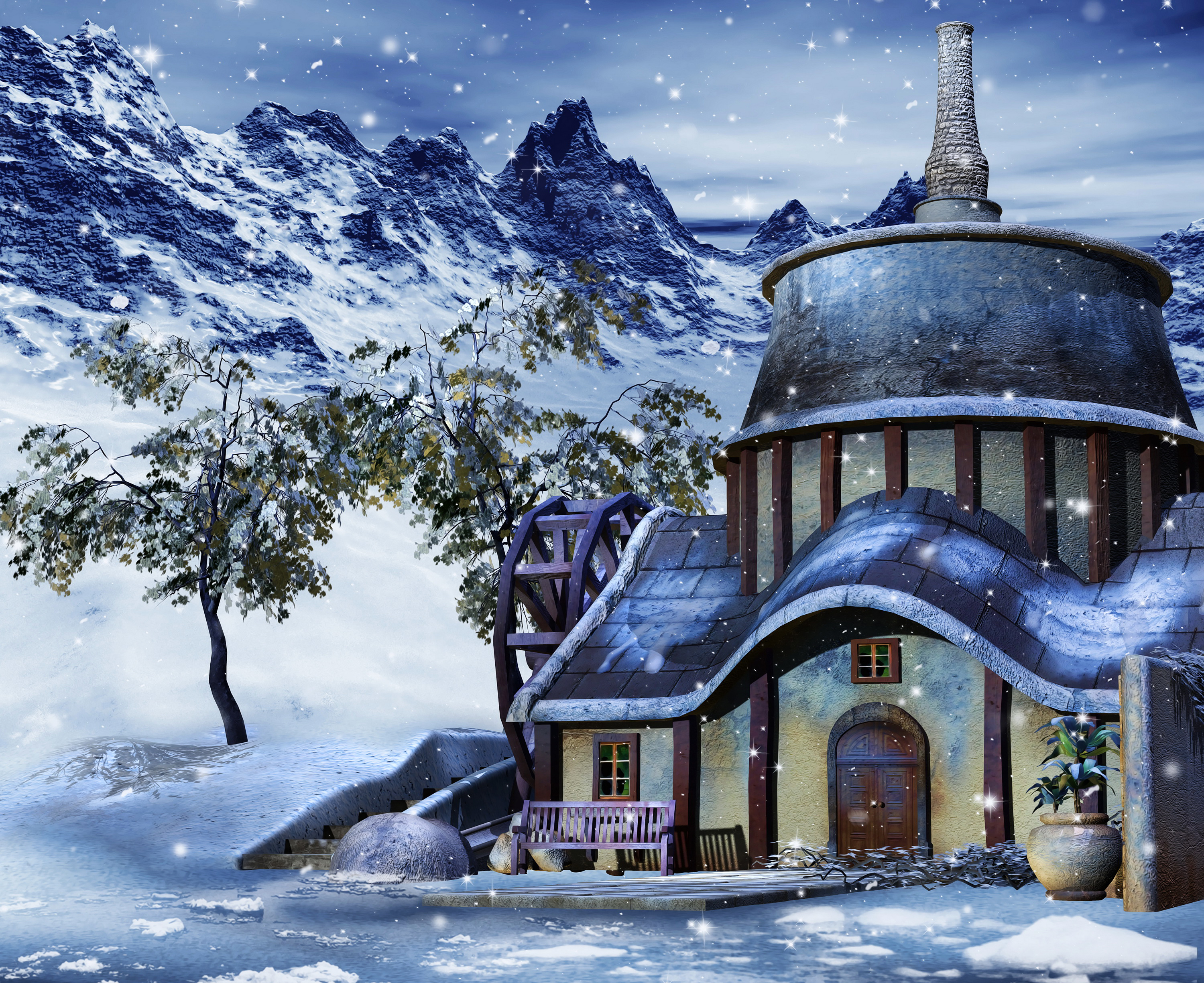 Снежка домики. Сказочный домик. Зимний домик. Сказочный домик в горах. Сказочный домик зимой.