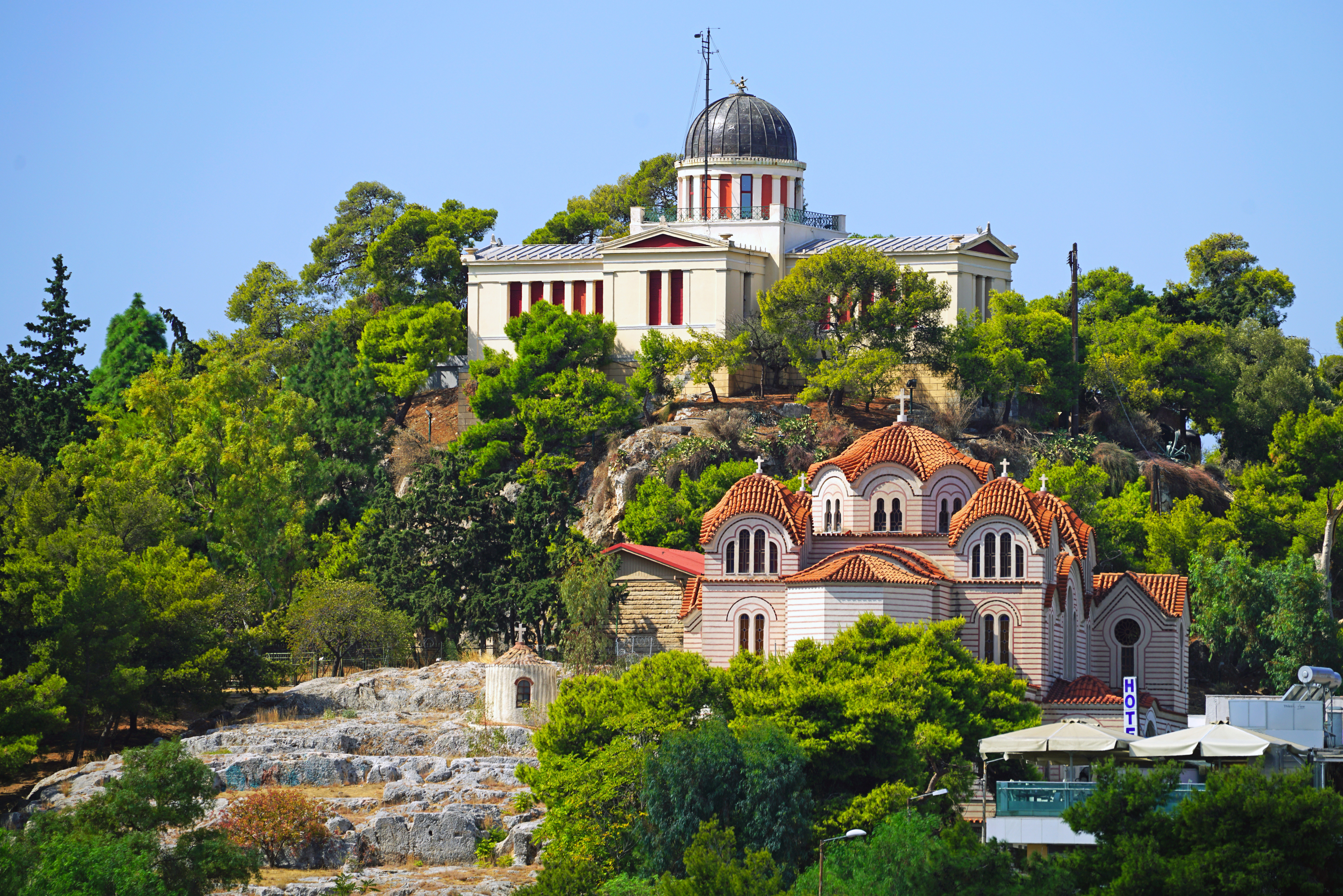 Фотографии Церковь Греция Athens, Church of Saint Marina at Thiseio город 5120x3415 Города