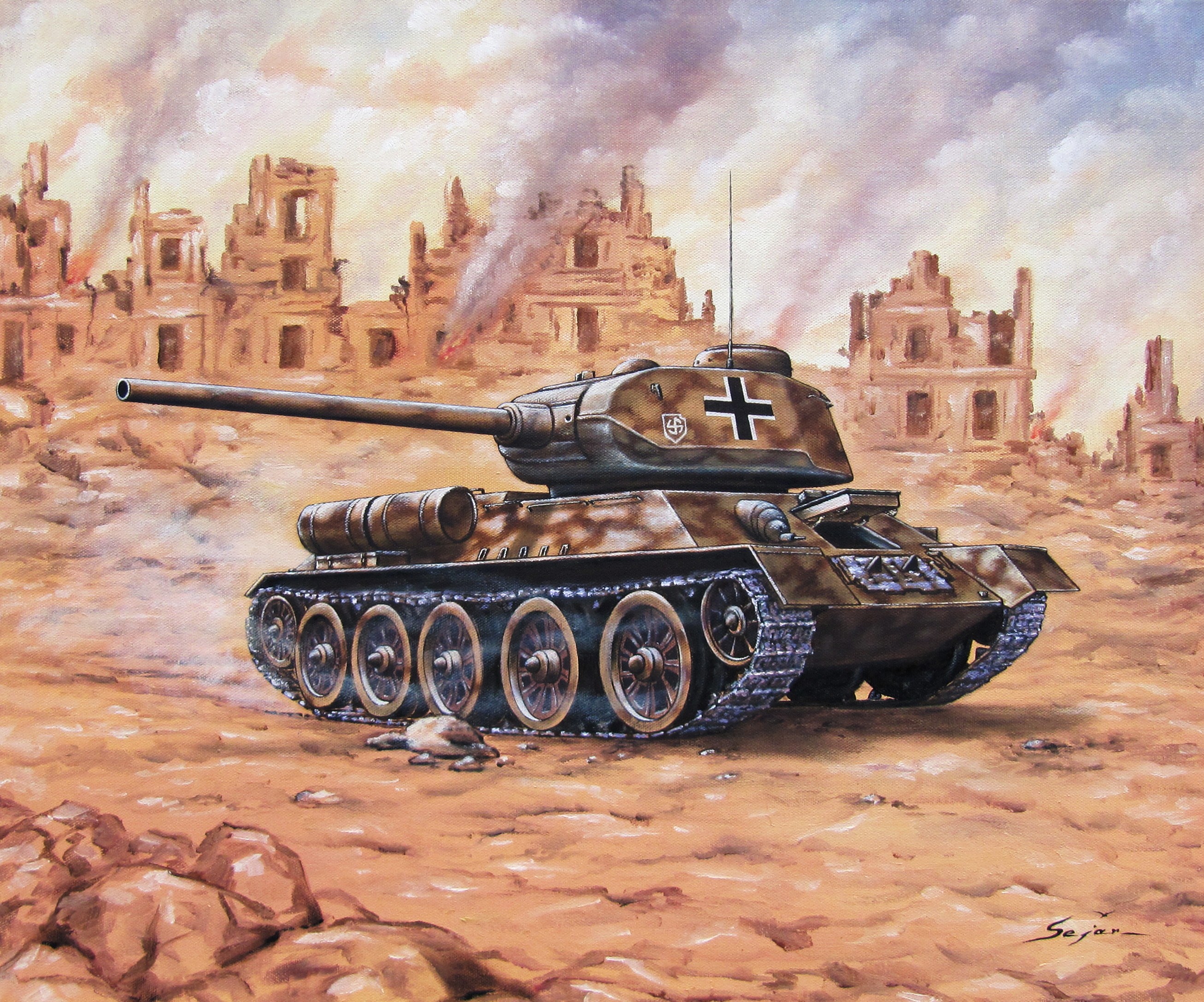 Т 34 В бою арт