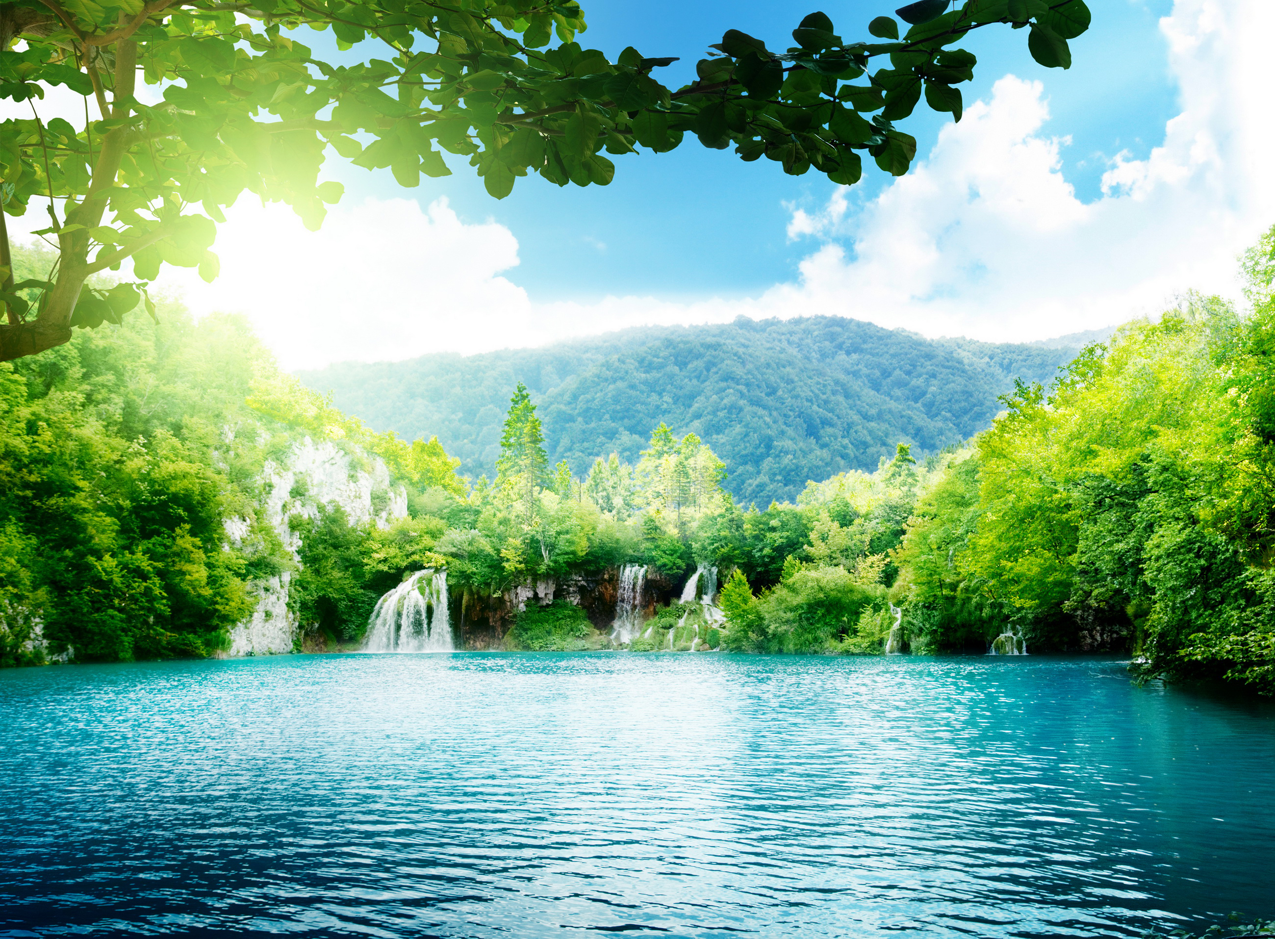 природа река водопад деревья бесплатно