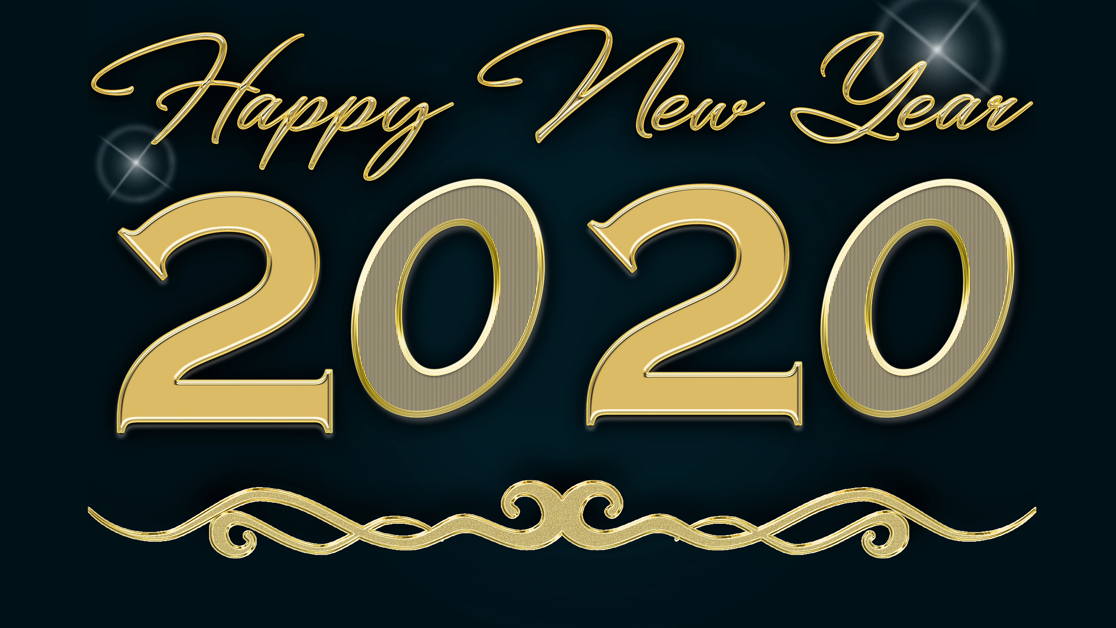 Обои для рабочего стола 2020 Новый год Английский Слово - Надпись 3840x2160
