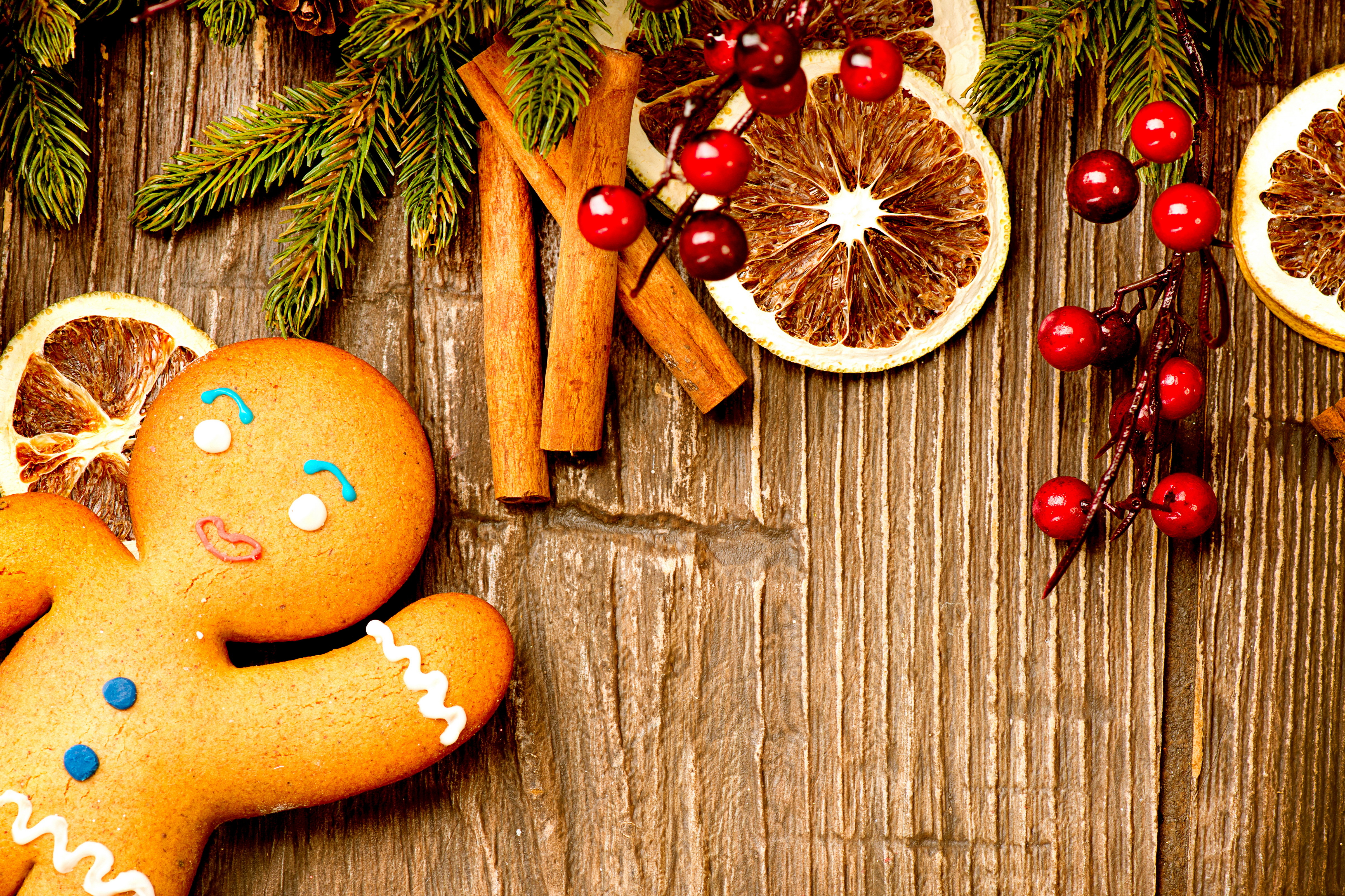 рождественский фон печенье апельсины палочки корицы бесплатно