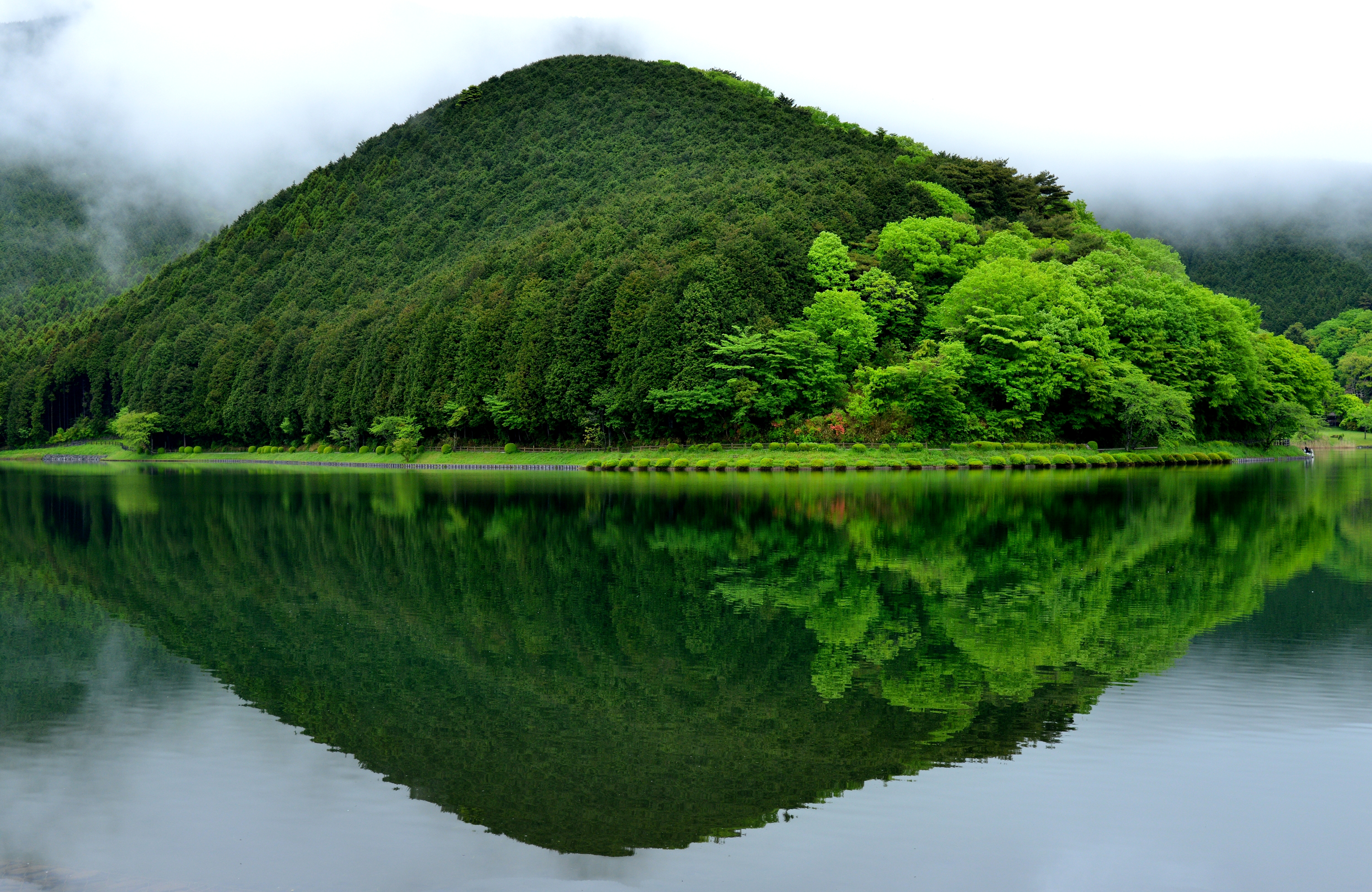 Красивые зеленые места. Азорские острова. Горные реки Японии Хонсю. Грин Маунтинс хребет. Озеро Хоккайдо Япония.