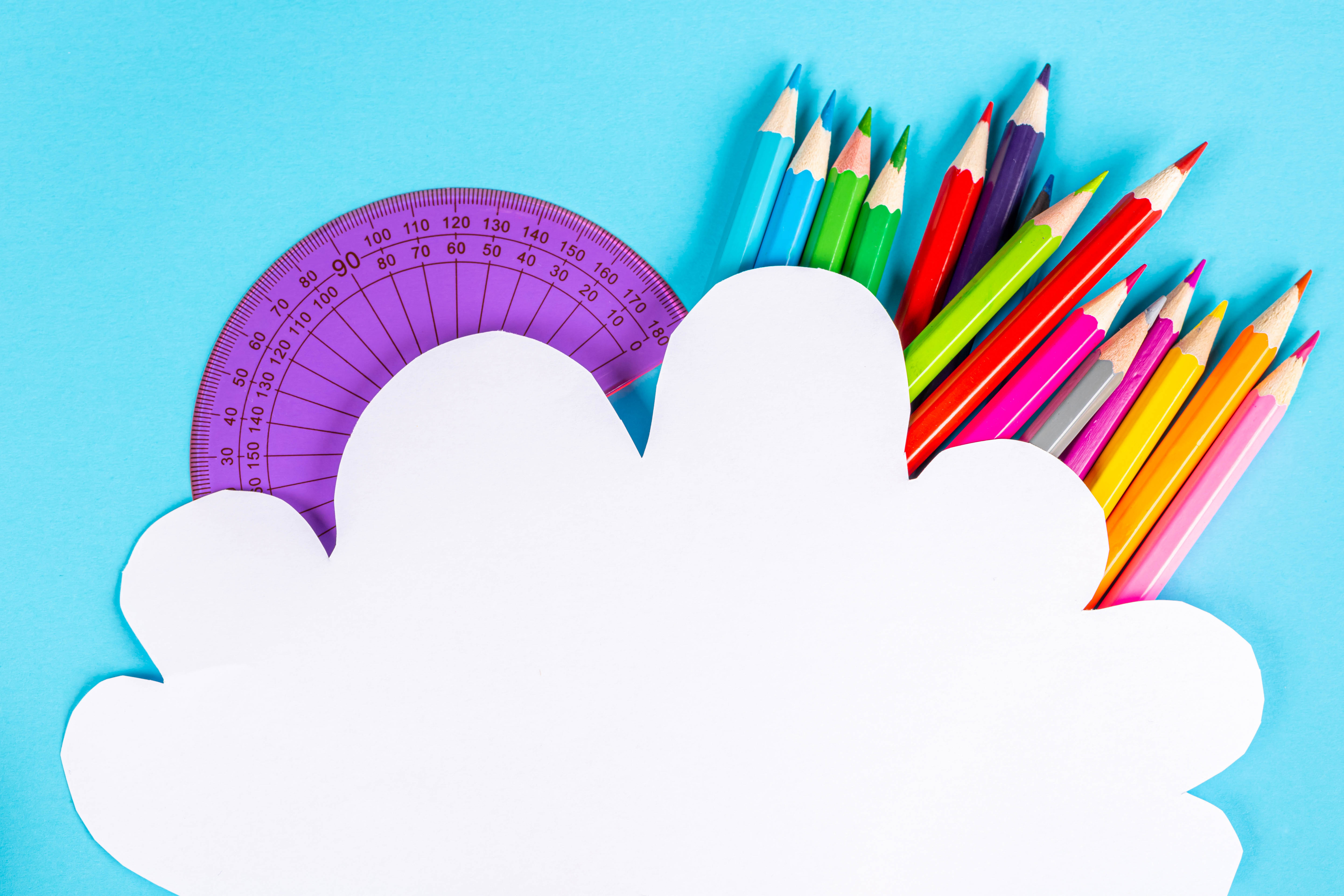 Обои для рабочего стола карандаш Разноцветные Шаблон поздравительной открытки Цветной фон Карандаши карандаша карандашей