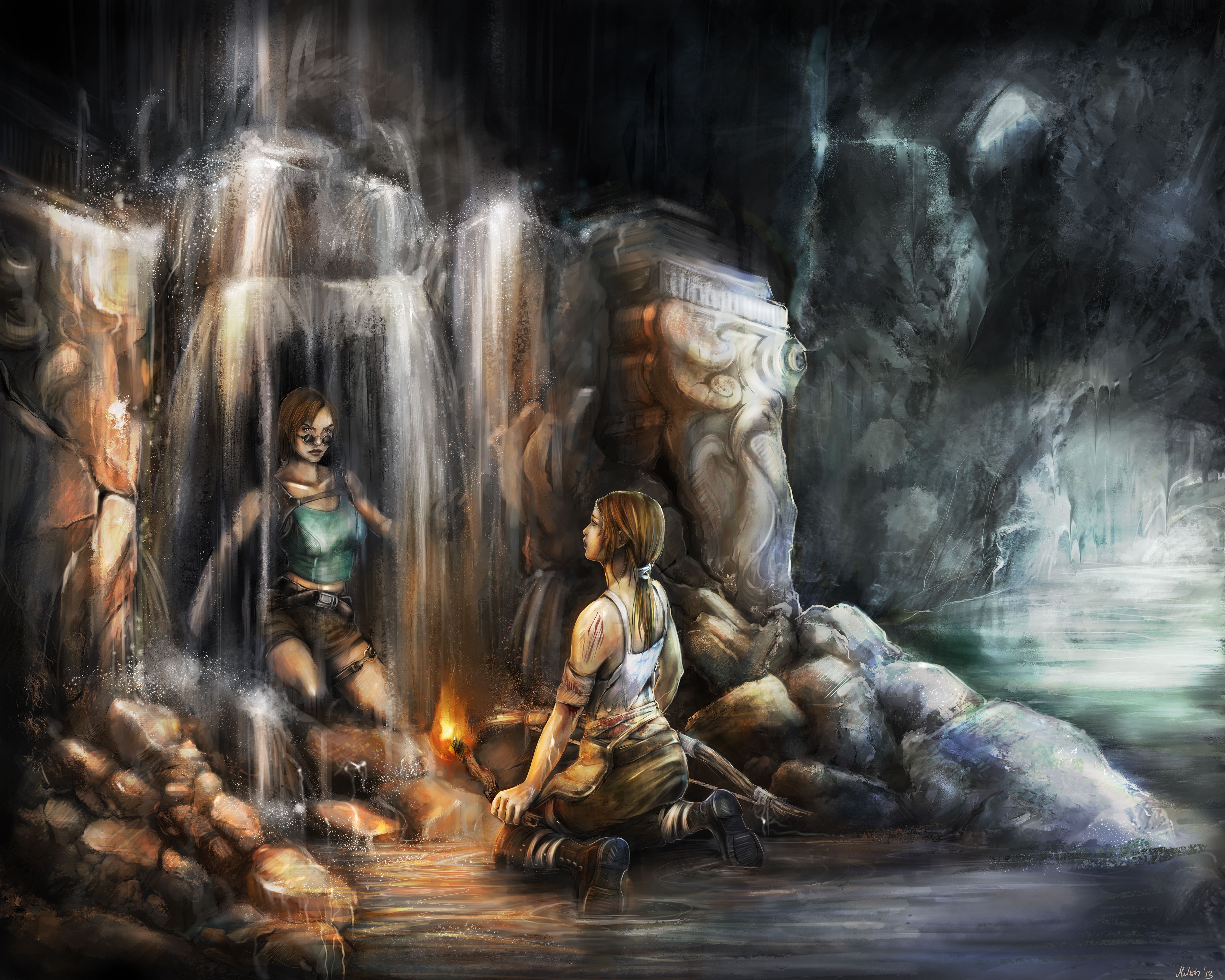Девушка с мечом в пещере скачать