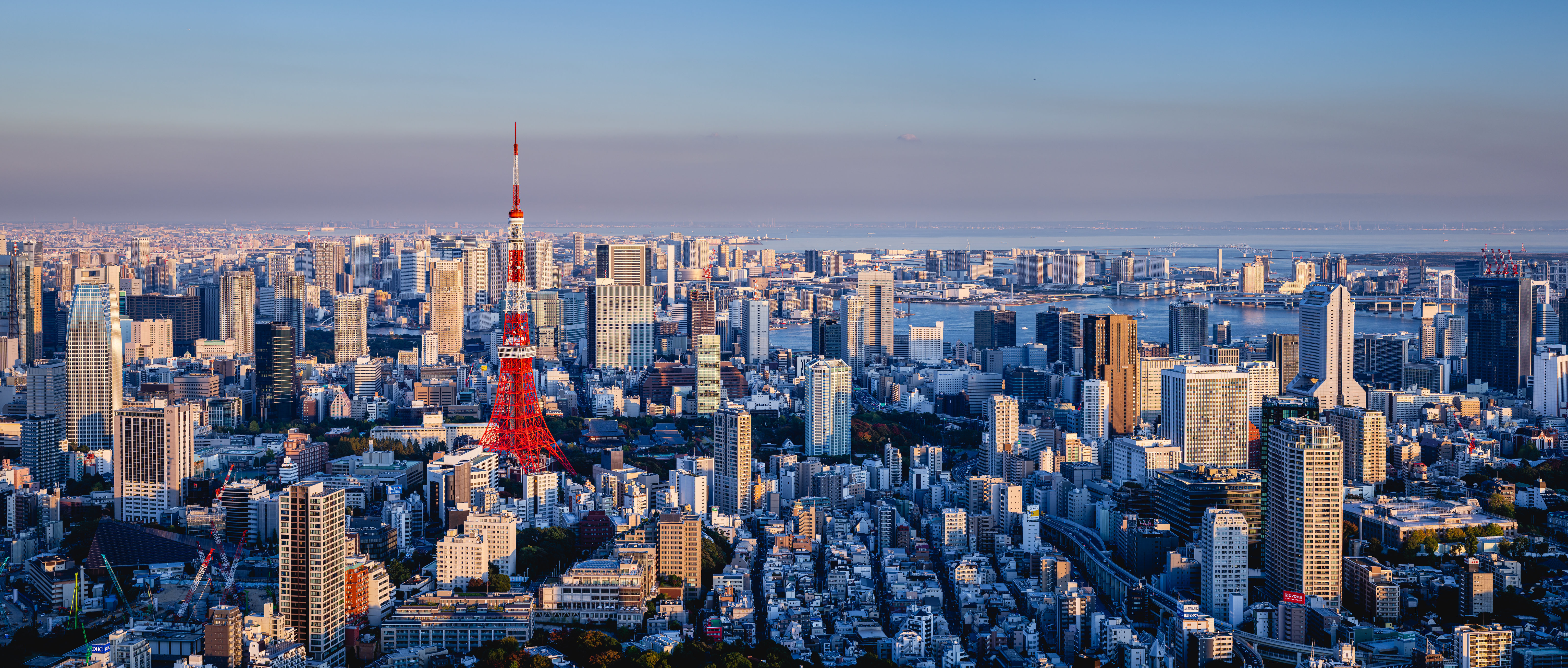 Фото Токио Япония башни город Здания 6144x2615 Башня Дома Города