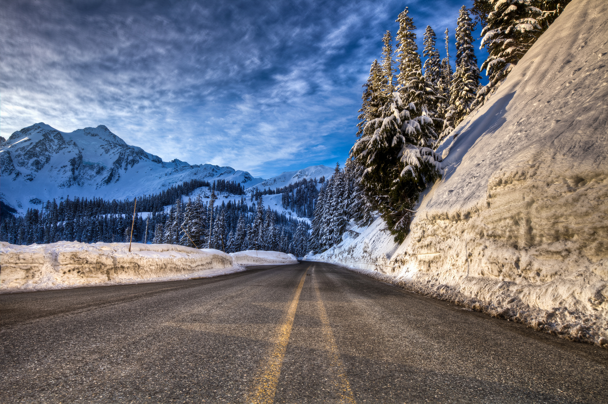 дорога горы снег зима бесплатно