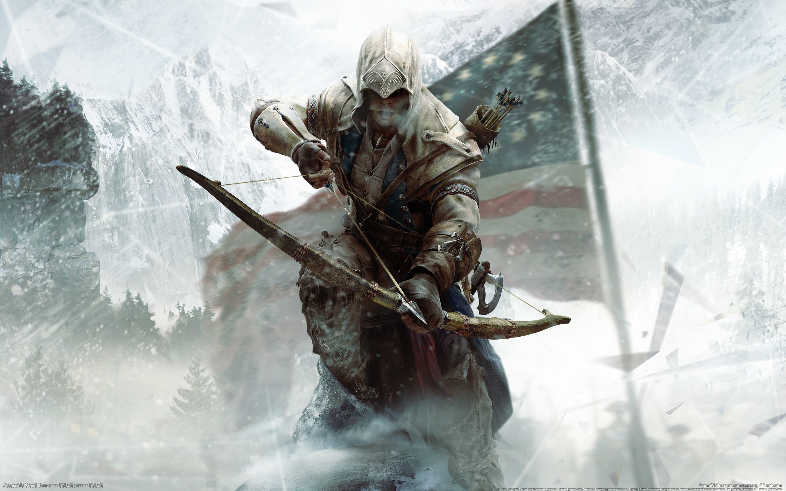 Assassin's Creed 3 Лучники Воители Мужчины Капюшон Игры фото 2560x1600...
