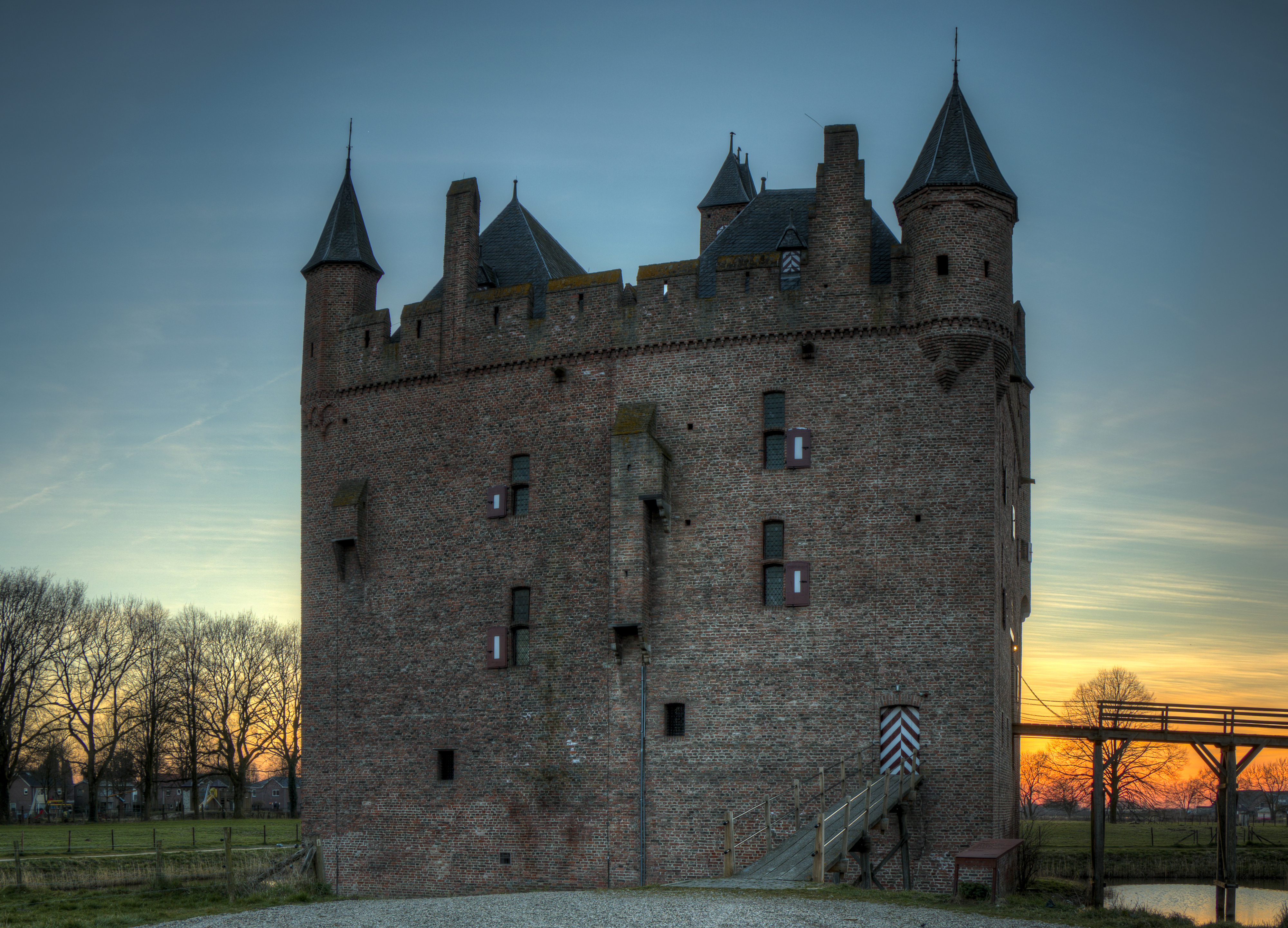 Фотографии Нидерланды Doornenburg Замки город 4000x2882 голландия замок Города