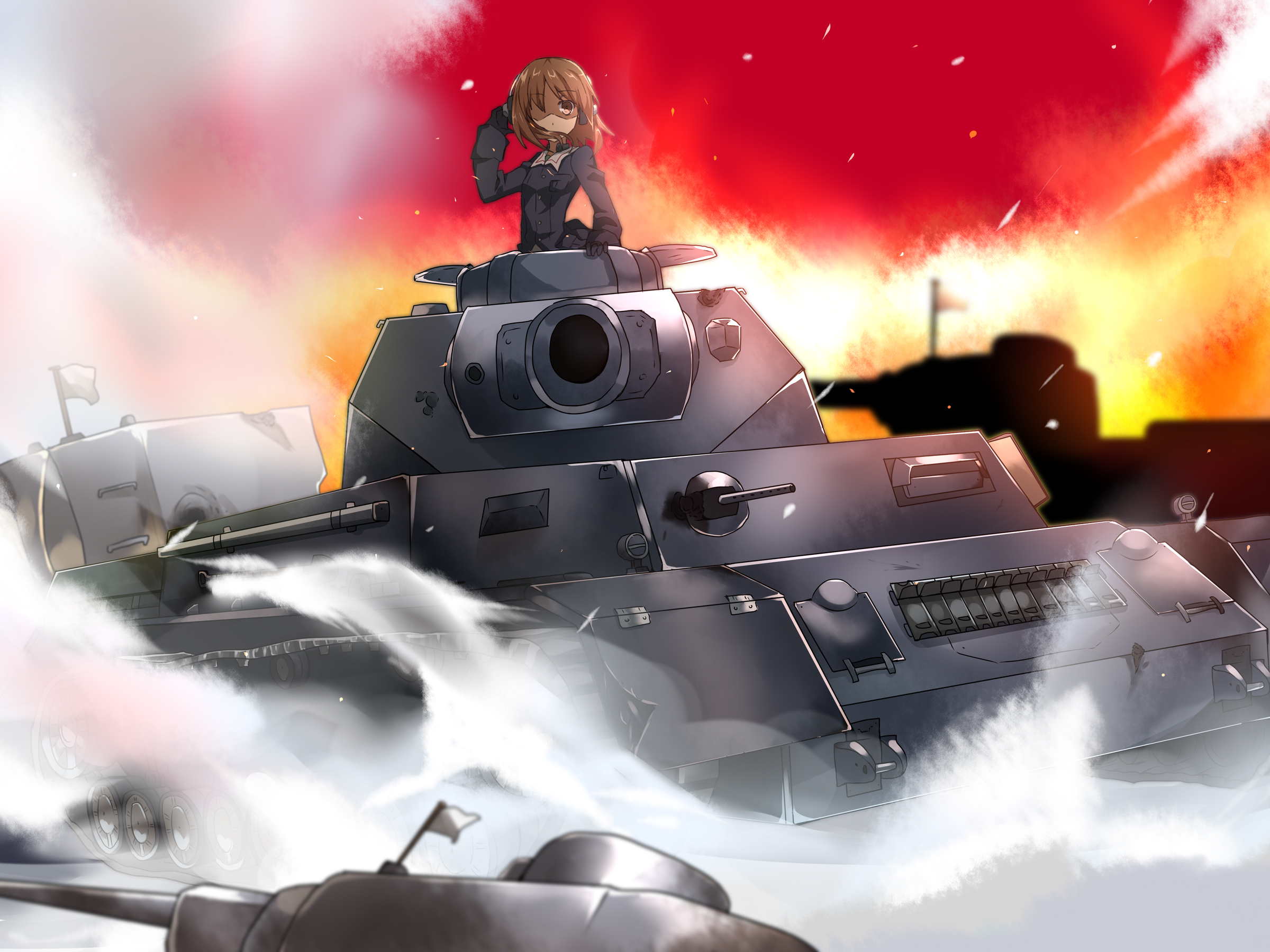 Girls und Panzer Танки Аниме фото 2400x1800 танк, Танкистки обои картинки с...