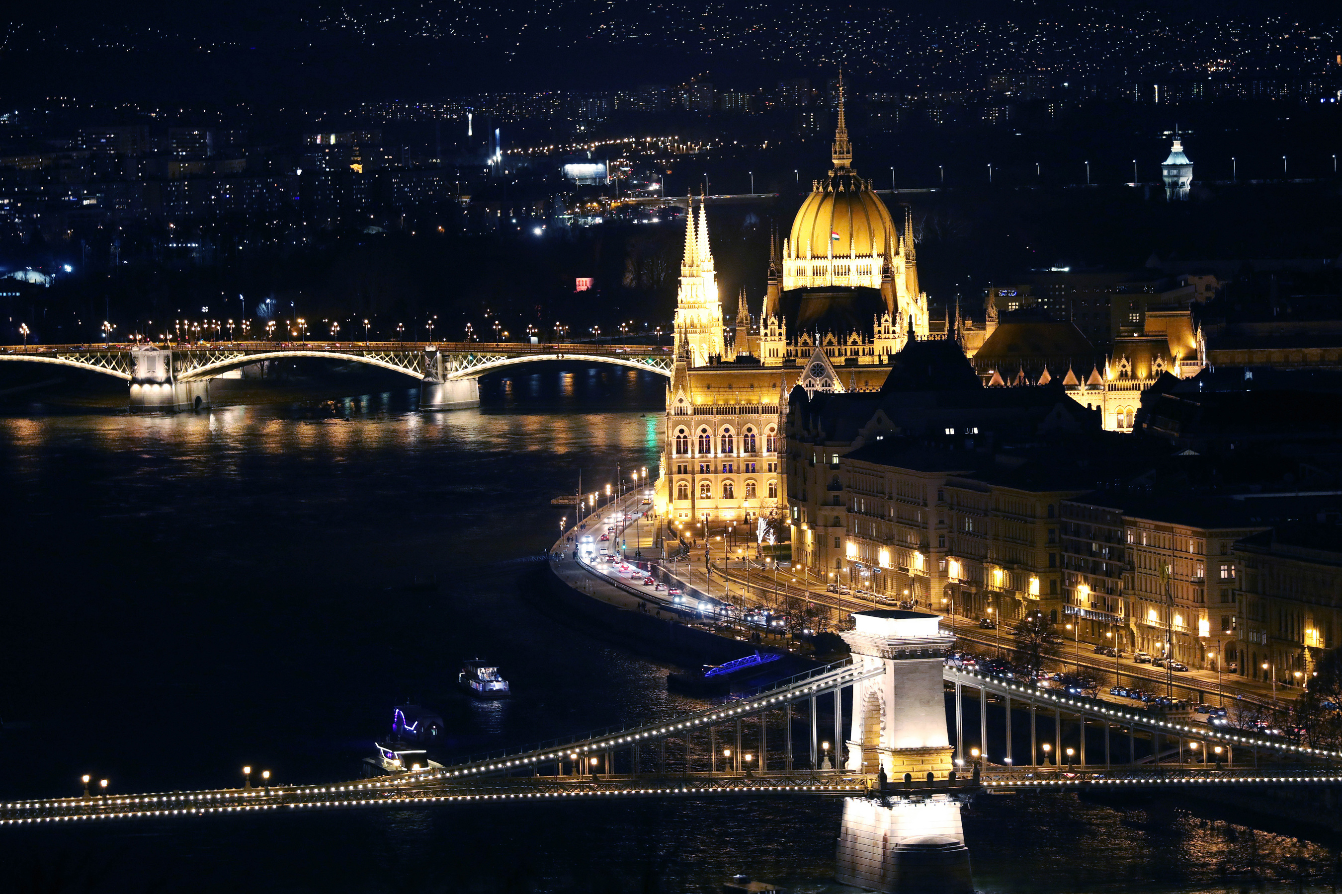 Венгрия ночной Будапешт