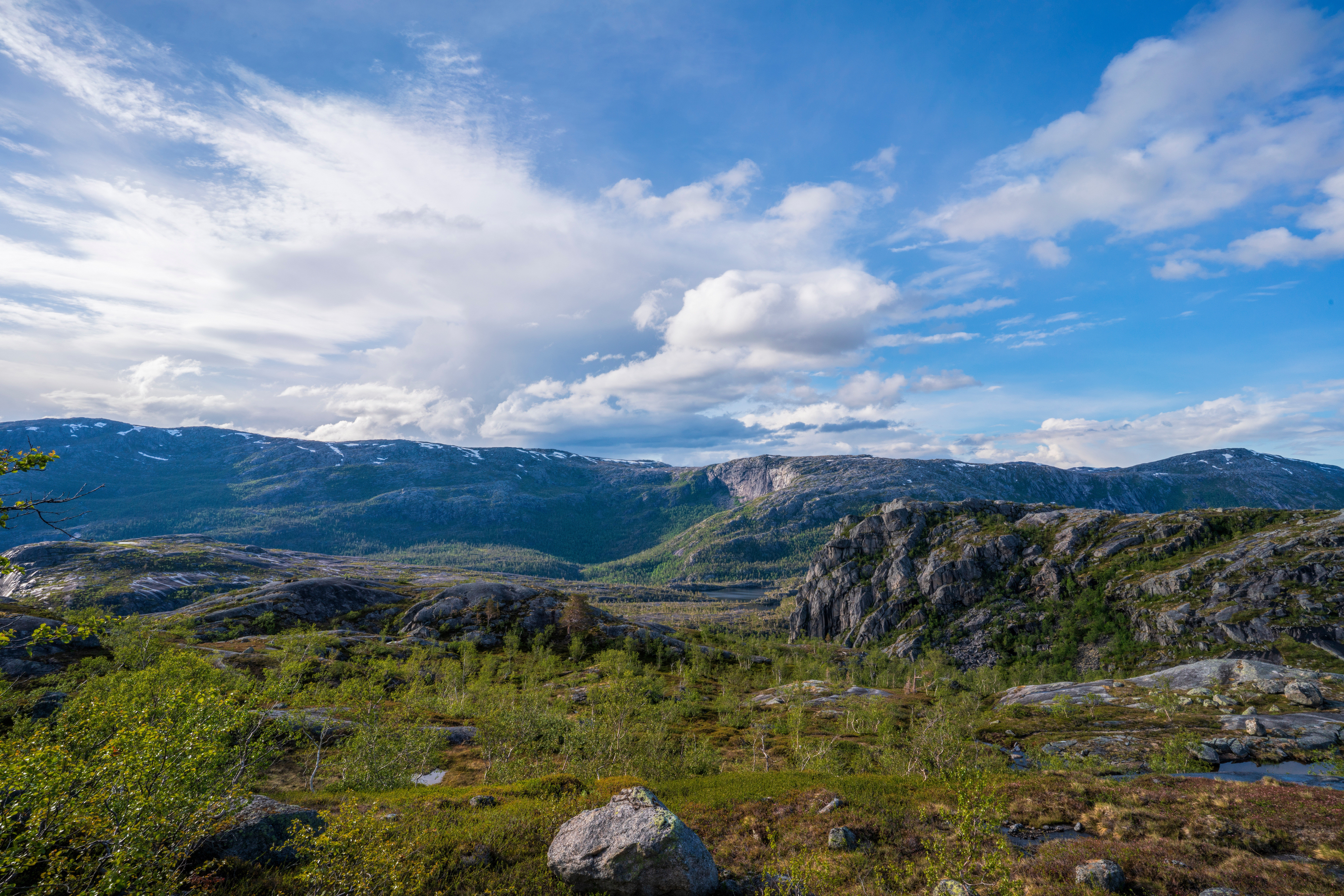 Фотографии Норвегия Rago National Park гора Природа парк Камни Облака Горы Парки Камень облако облачно