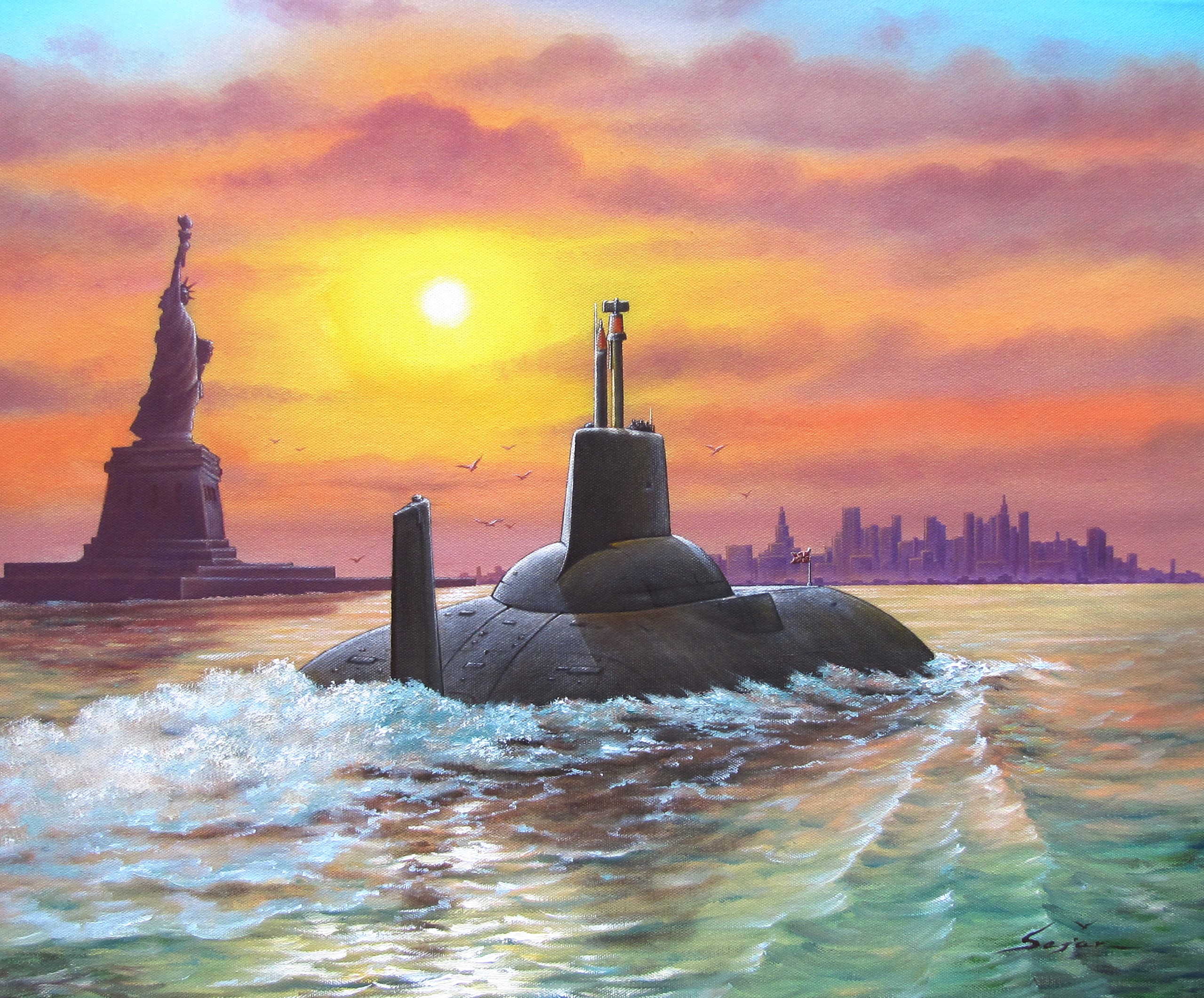 Подводные лодки в живописи