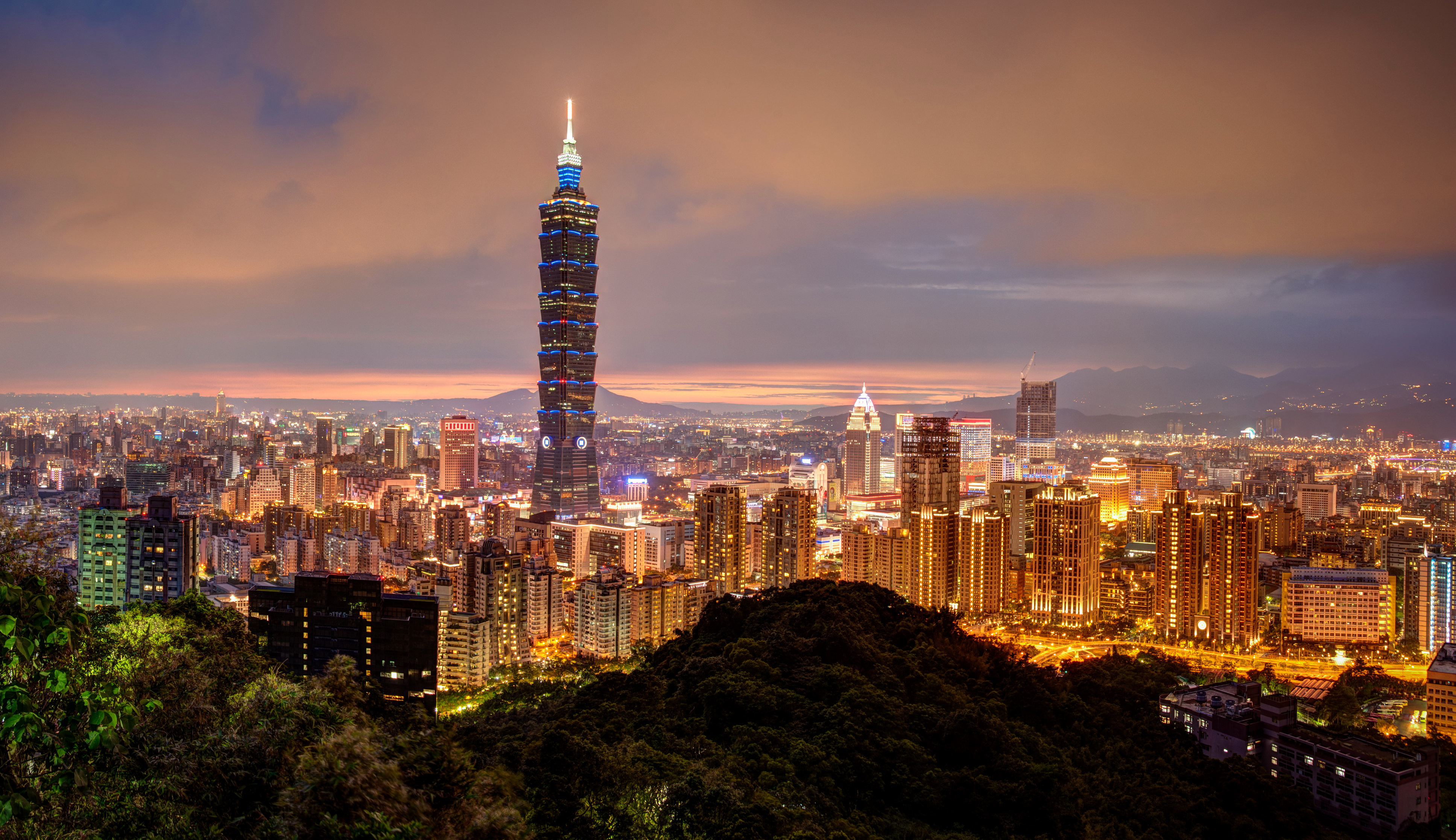 архитектура ночь страны Тайбэй тайвань скачать