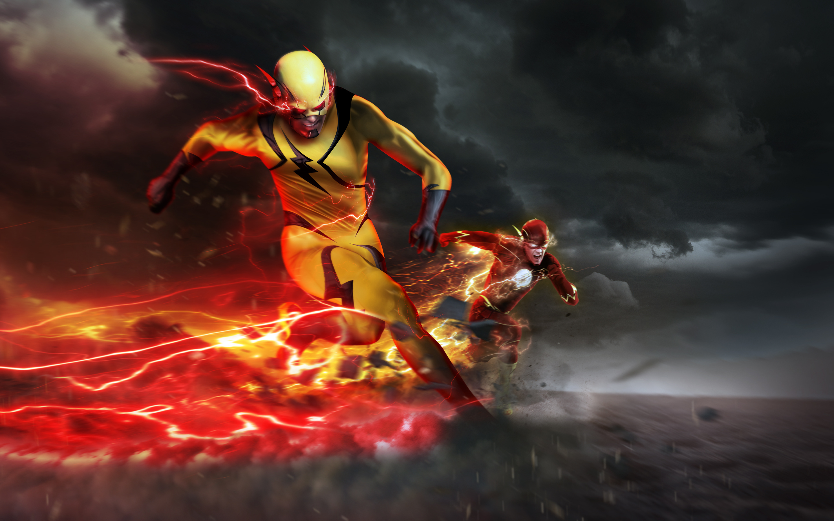 2014 супергерои Флэш герои бежит Reverse-Flash Eobard Thawne Barry Allen Fl...