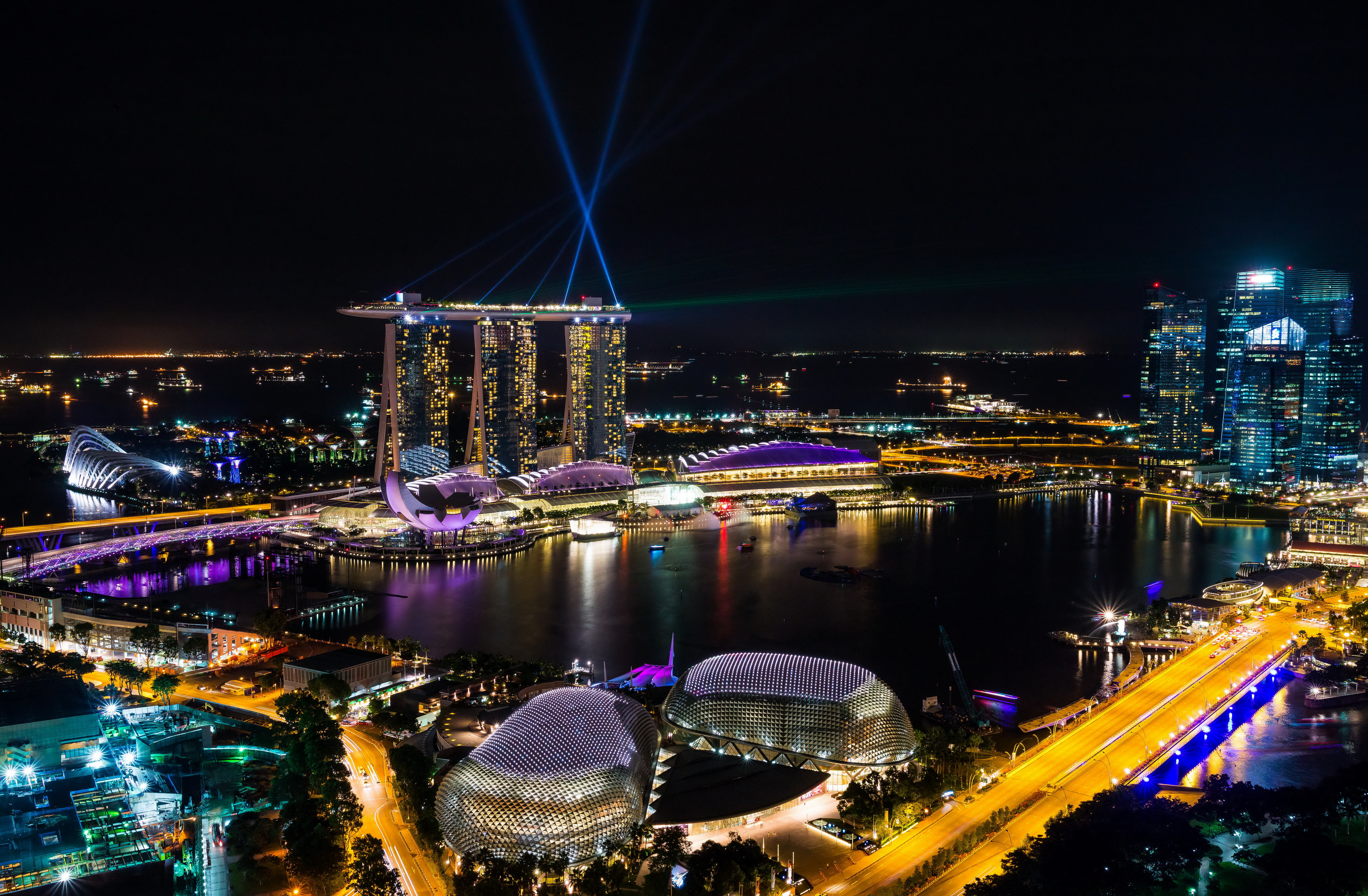 Сингапур мост огни ночь загрузить