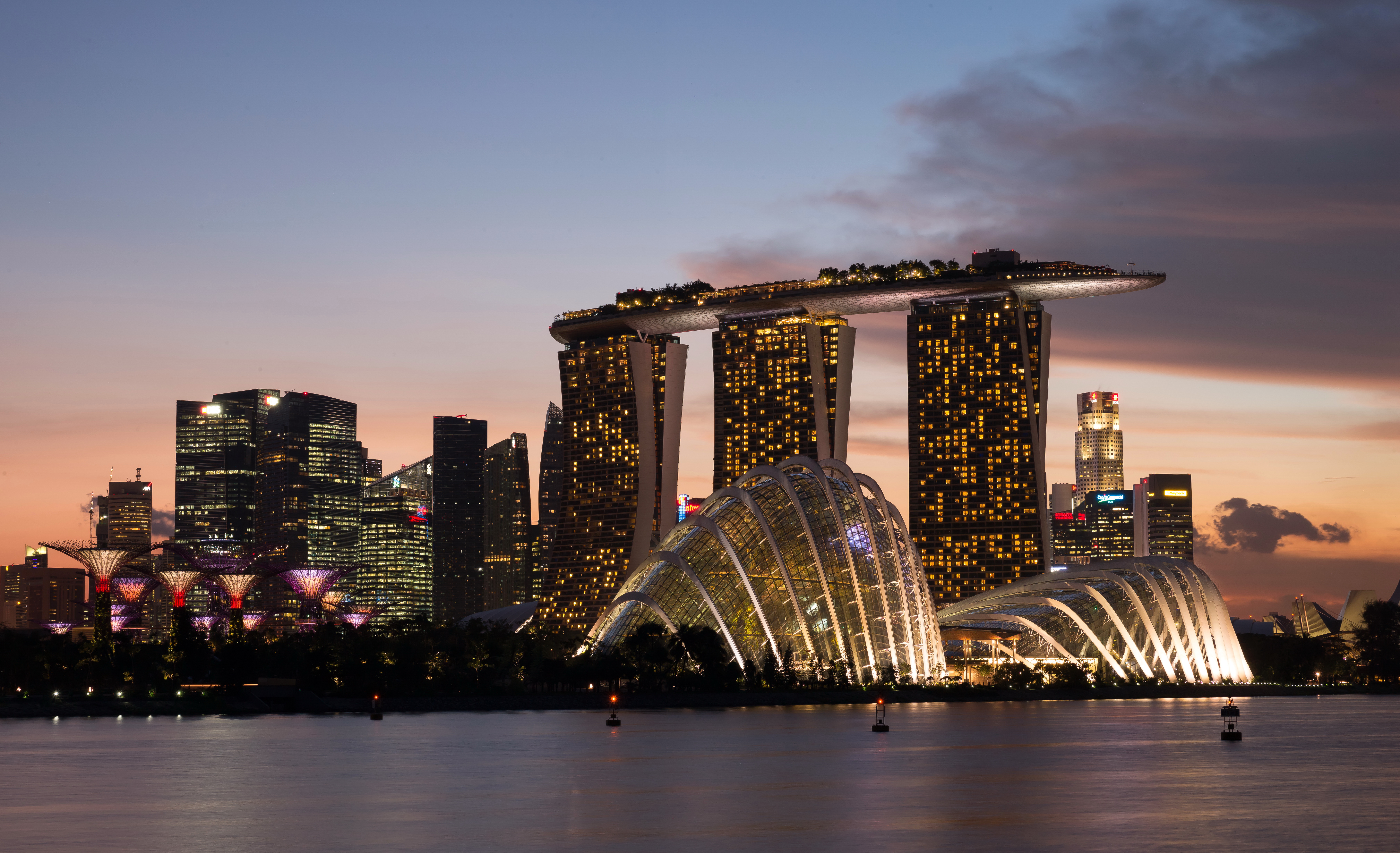 страны архитектура ночь Сингапур загрузить