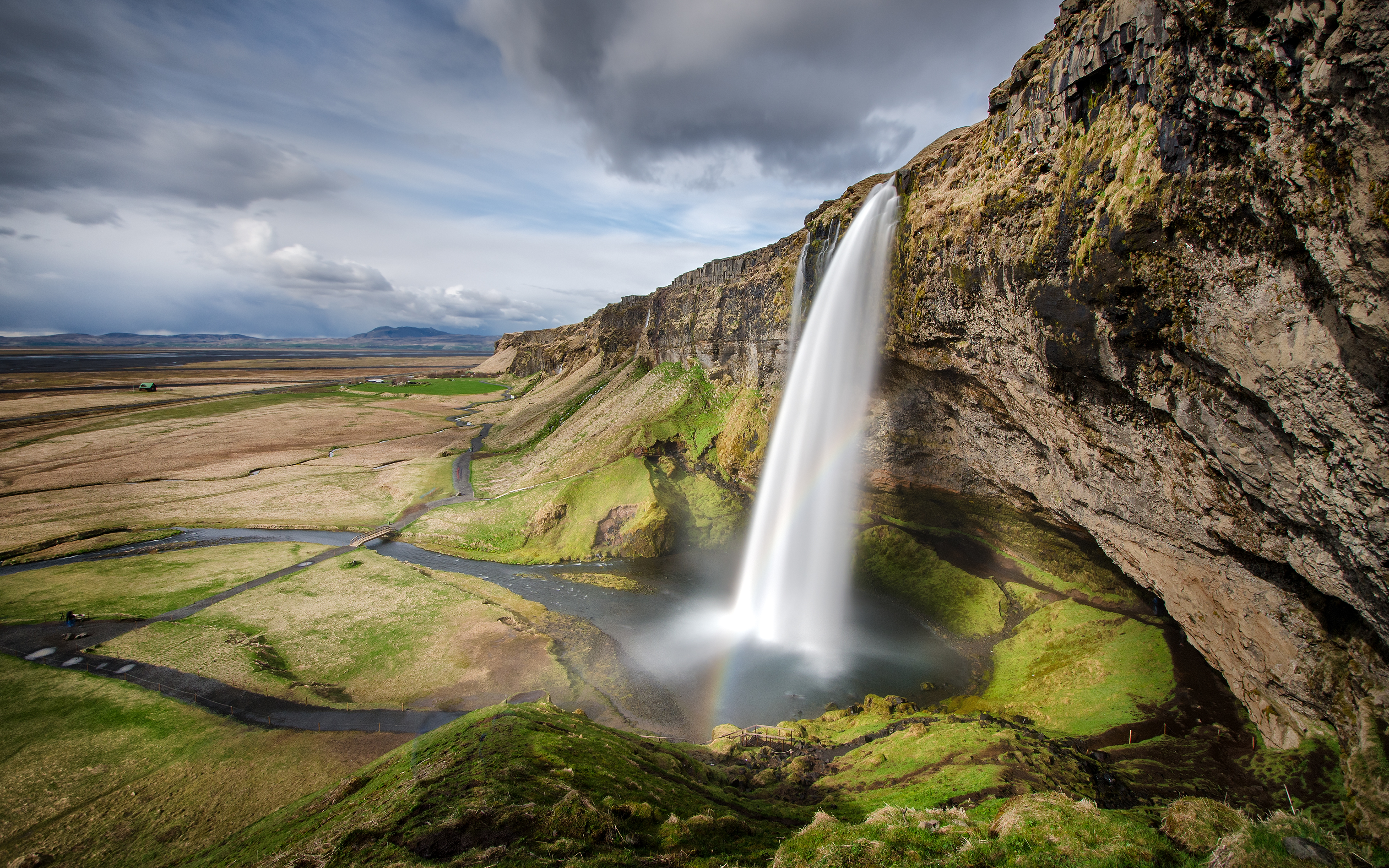 Включи видео природы. Сельяландсфосс Исландия. Водопад Сельяландсфосс. Сельяландсфосс растительность. Хайфорс водопад.