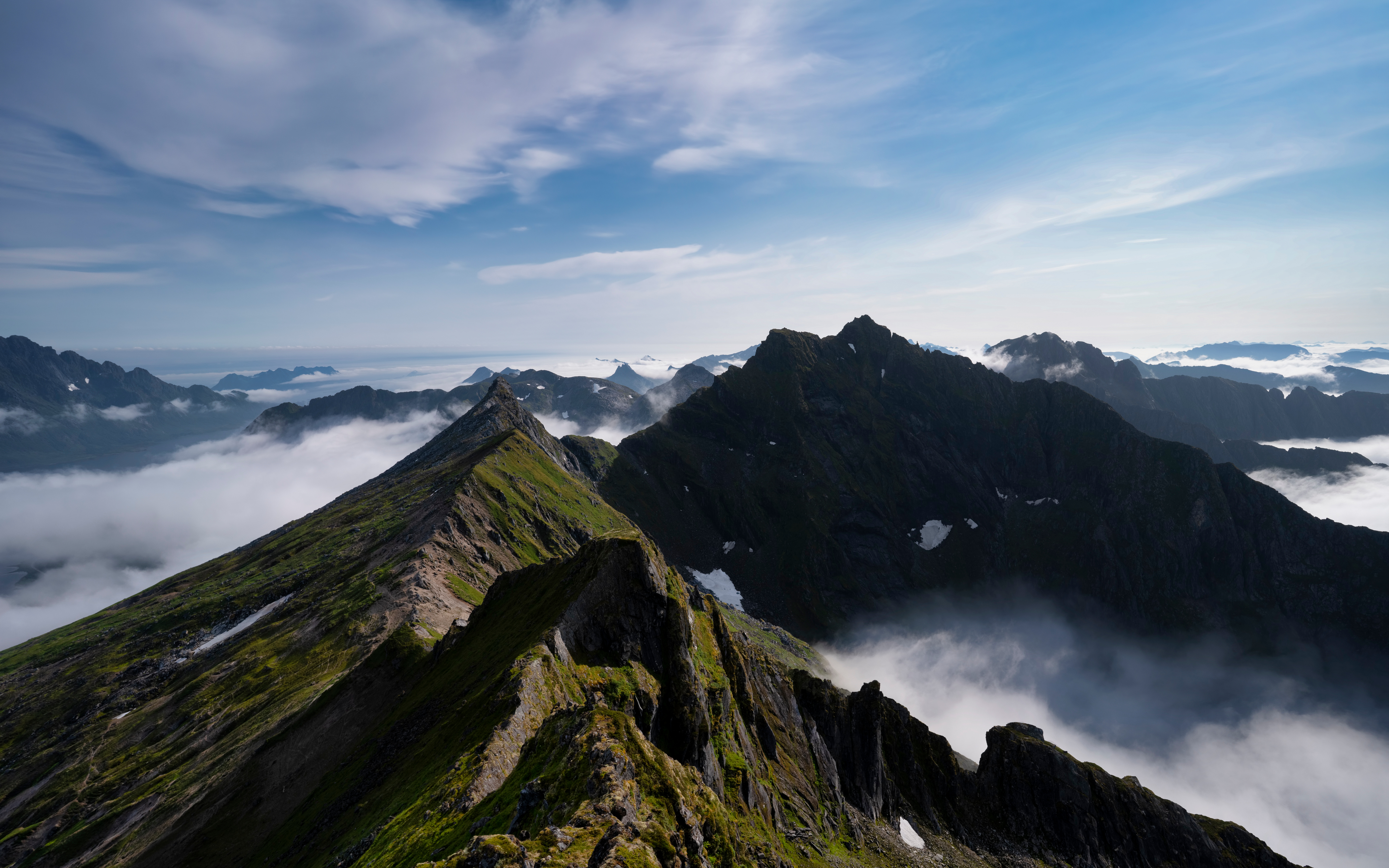 Фотографии Лофотенские острова Норвегия Горы Природа Облака гора облако облачно