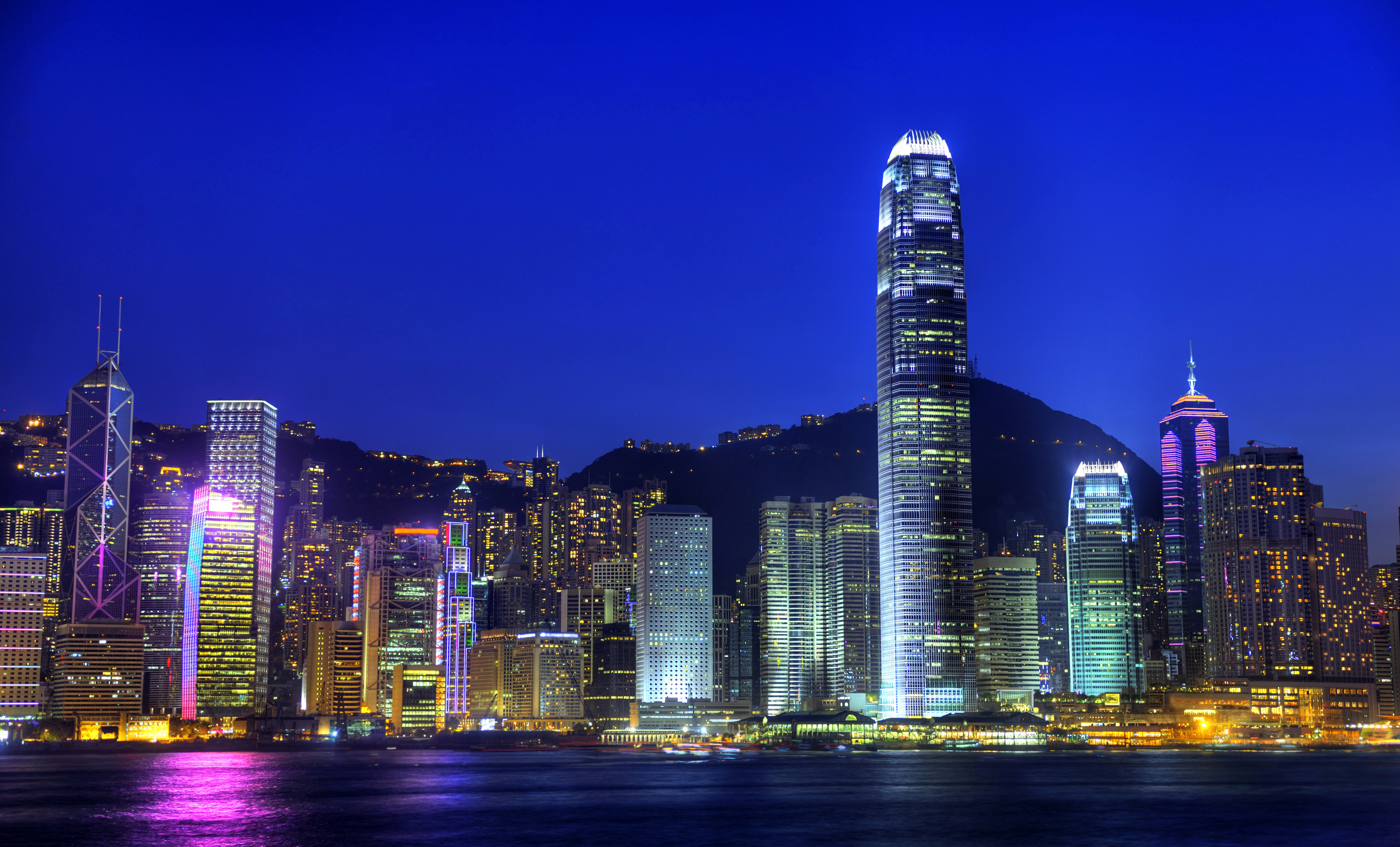 Гонконг архитектура ночь город страны загрузить