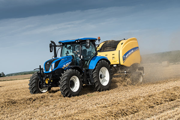 Картинки тракторы 2015-19 New Holland T6.175 Поля 600x400 Трактор трактора