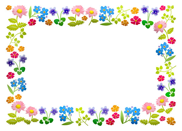 Фотографии Разноцветные Цветы Шаблон поздравительной открытки белом фоне 600x433 цветок Белый фон белым фоном
