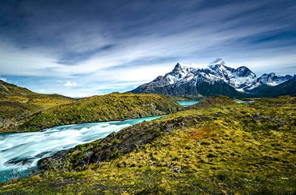 Картинки Чили Torres del Paine National Park, Patagonia Горы Природа парк 600x395 гора Парки