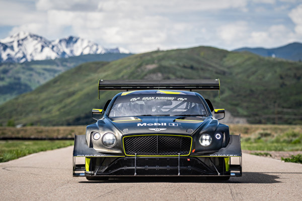 Фотография Bentley Continental GT3 Pikes Peak, 2021 машина Спереди 600x400 Бентли авто машины Автомобили автомобиль