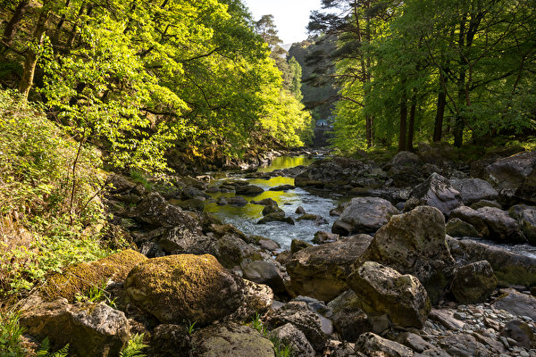 Фотография Уэльс Великобритания Snowdonia Ручей Природа Парки Камень 600x400 ручеек парк Камни