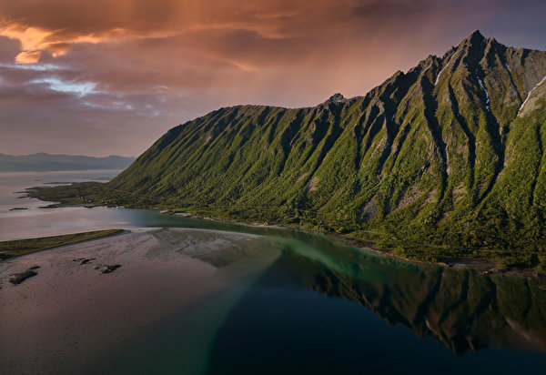 Картинки Лофотенские острова Норвегия Morfjord Горы Природа 600x412 гора